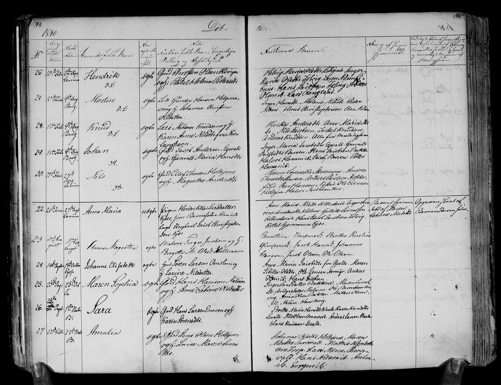 Brunlanes kirkebøker, AV/SAKO-A-342/F/Fa/L0003: Ministerialbok nr. I 3, 1834-1845, s. 94-95