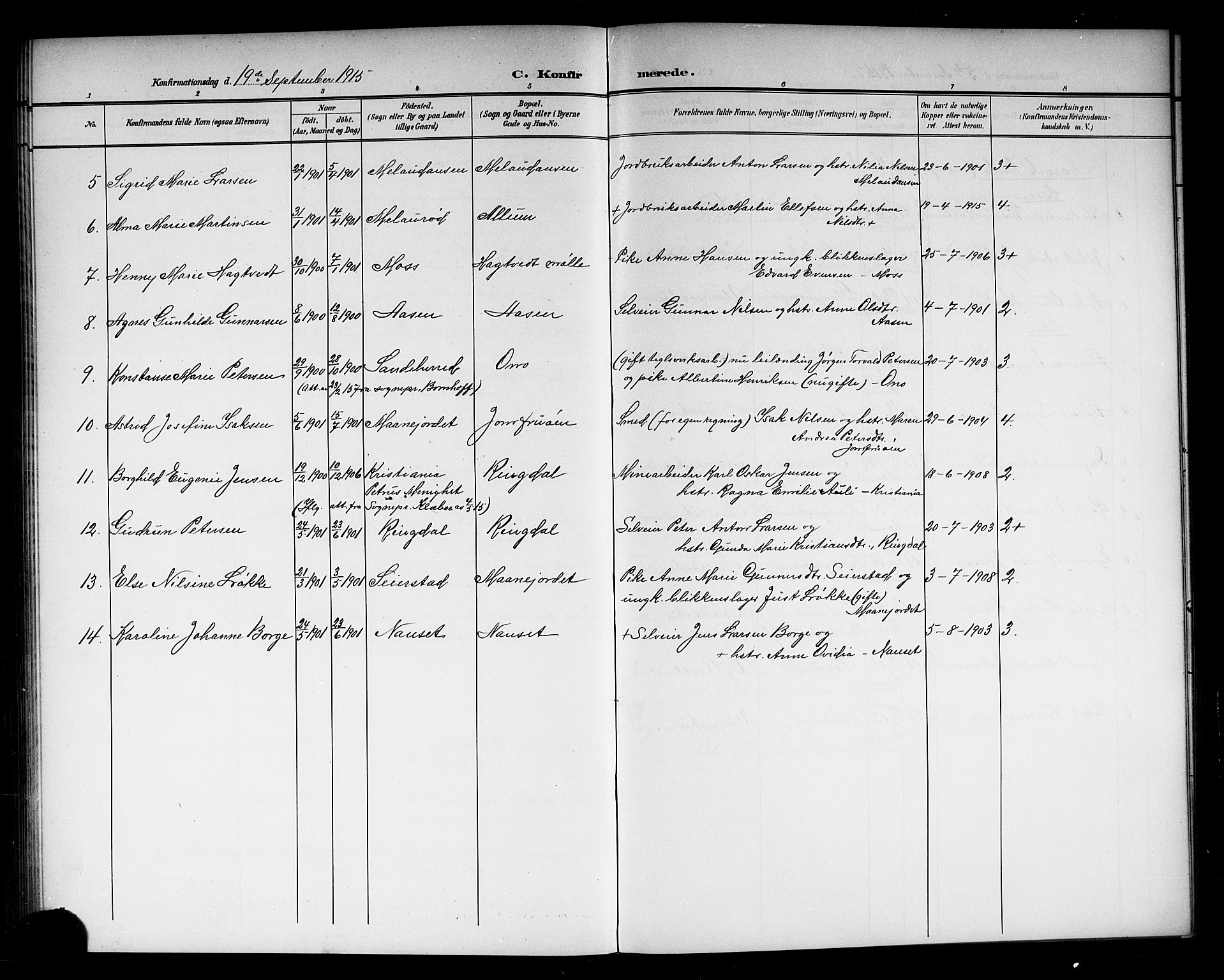 Hedrum kirkebøker, AV/SAKO-A-344/G/Ga/L0004: Klokkerbok nr. I 4, 1902-1915