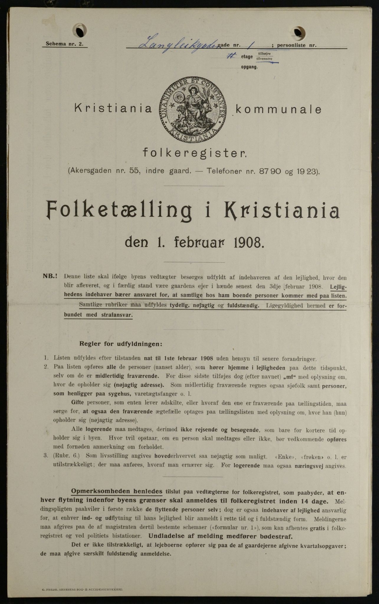 OBA, Kommunal folketelling 1.2.1908 for Kristiania kjøpstad, 1908, s. 51077