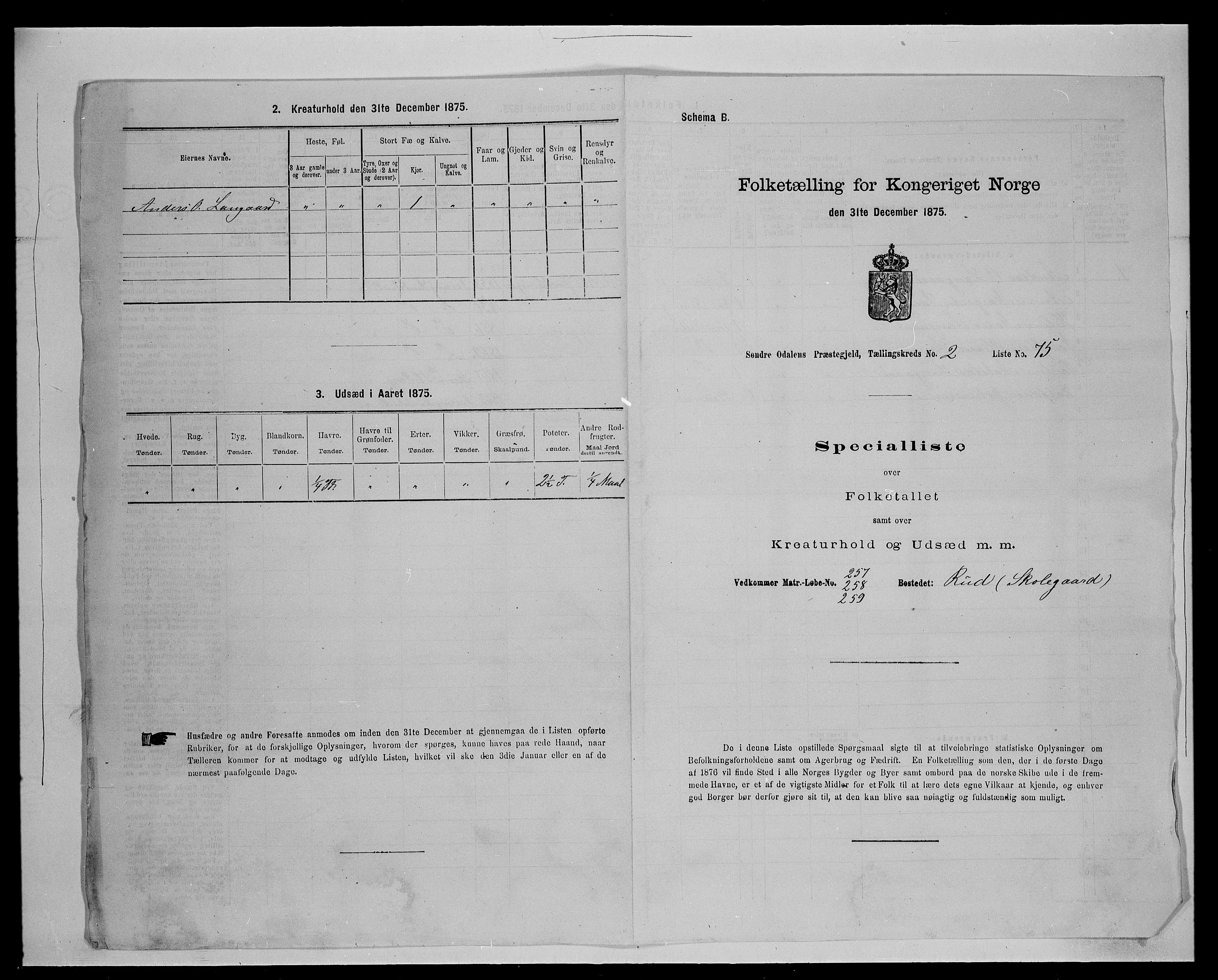 SAH, Folketelling 1875 for 0419P Sør-Odal prestegjeld, 1875, s. 378