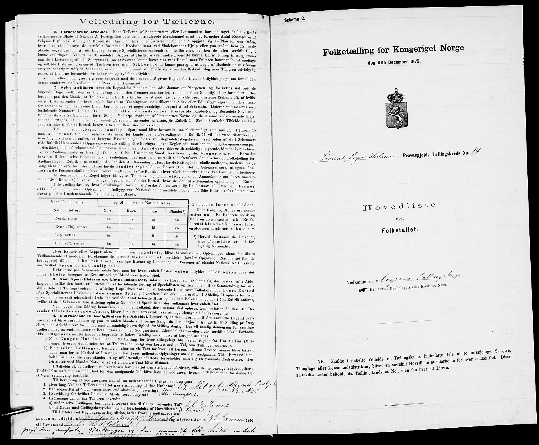 SAK, Folketelling 1875 for 1020P Holum prestegjeld, 1875, s. 721