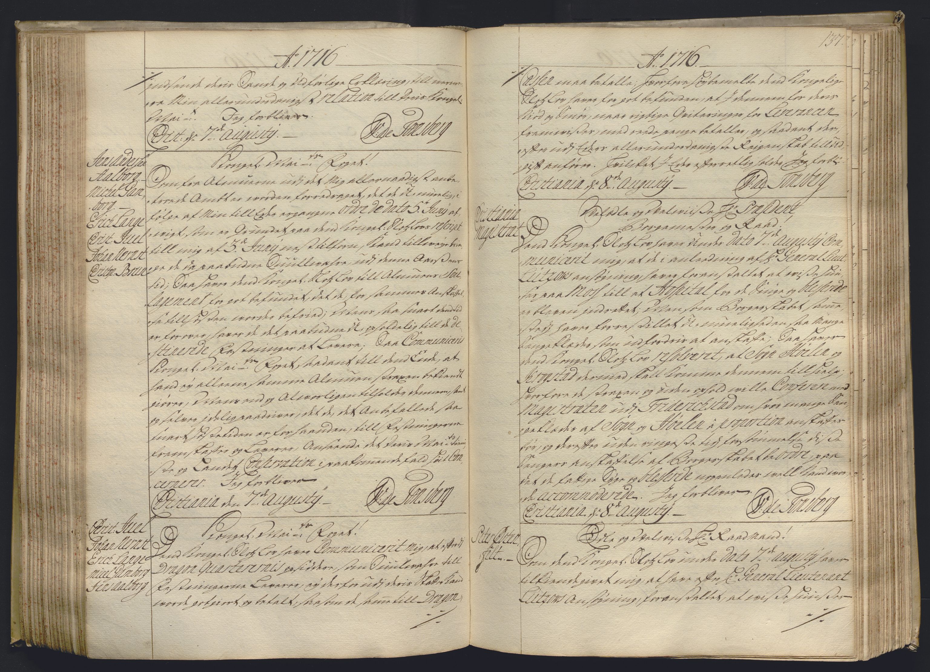 Kristiania stiftamt, AV/SAO-A-10386/B/Ba/L0004: Kopibok, 1715-1717, s. 136b-137a