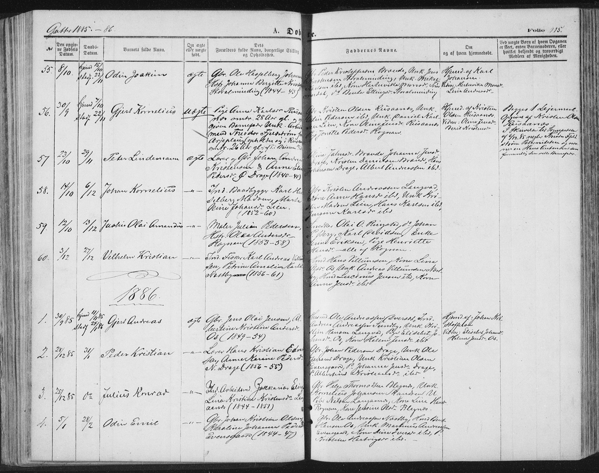 Ministerialprotokoller, klokkerbøker og fødselsregistre - Nordland, SAT/A-1459/847/L0668: Ministerialbok nr. 847A08, 1872-1886, s. 115