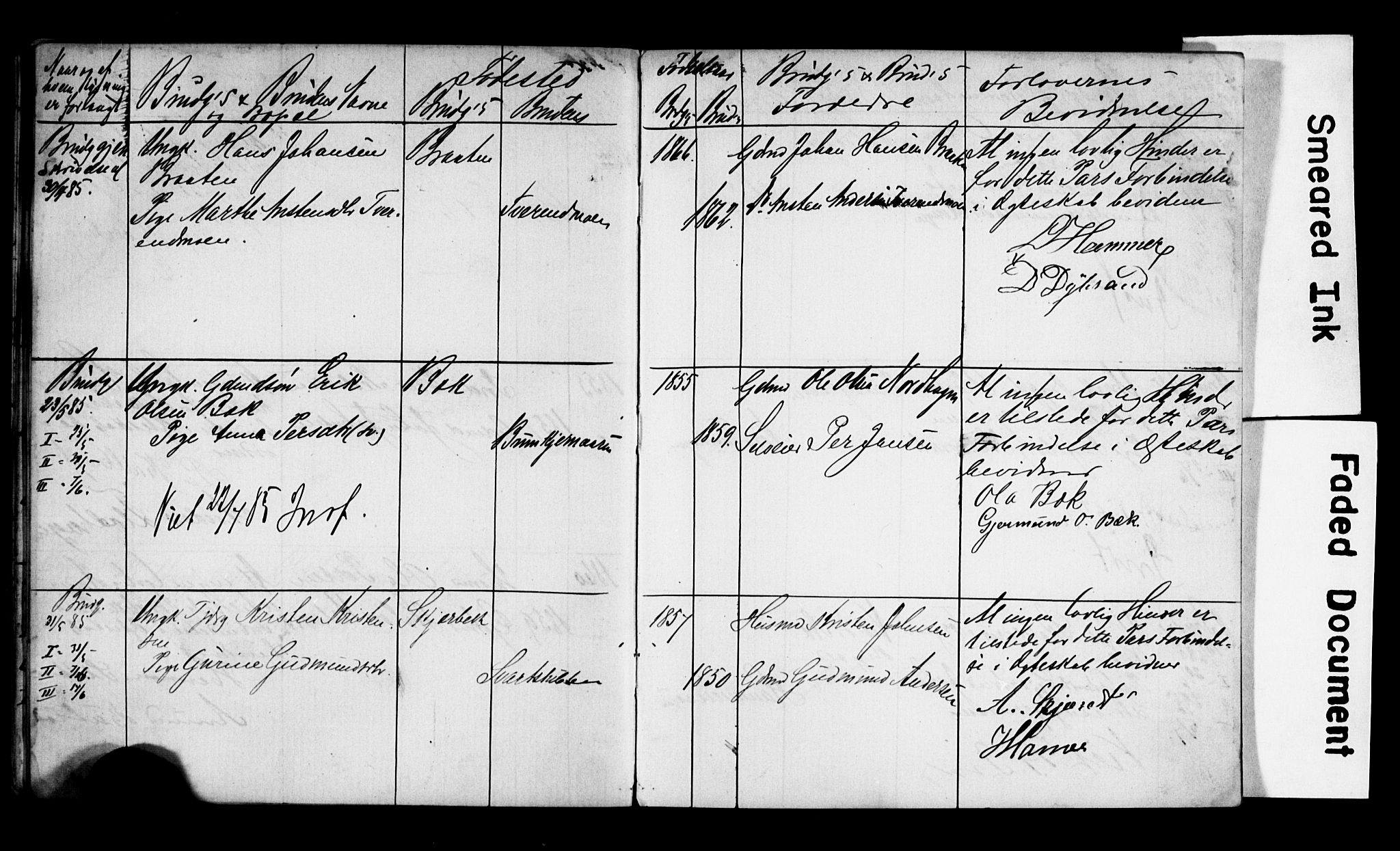 Trysil prestekontor, AV/SAH-PREST-046/I/Ie: Lysningsprotokoll nr. 1, 1882-1899