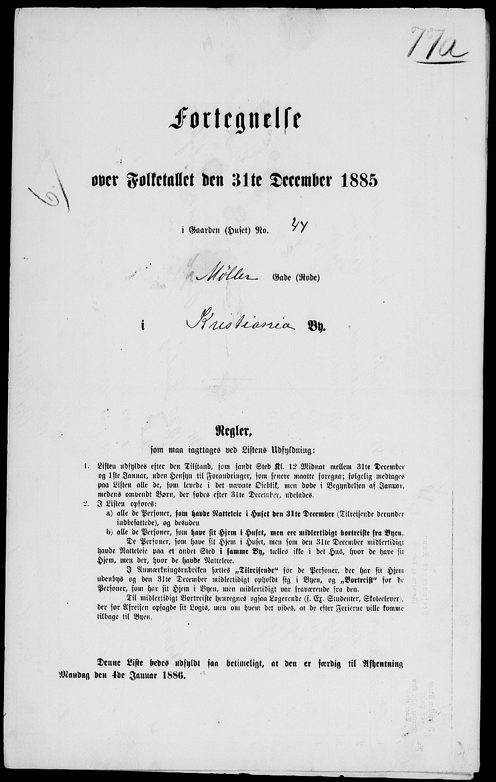 RA, Folketelling 1885 for 0301 Kristiania kjøpstad, 1885, s. 5840