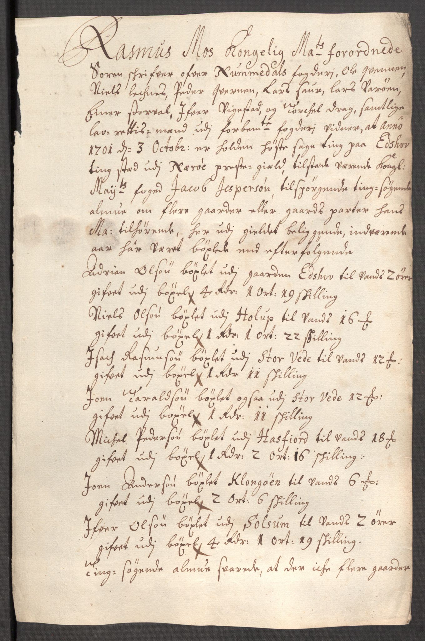 Rentekammeret inntil 1814, Reviderte regnskaper, Fogderegnskap, RA/EA-4092/R64/L4427: Fogderegnskap Namdal, 1701-1702, s. 111