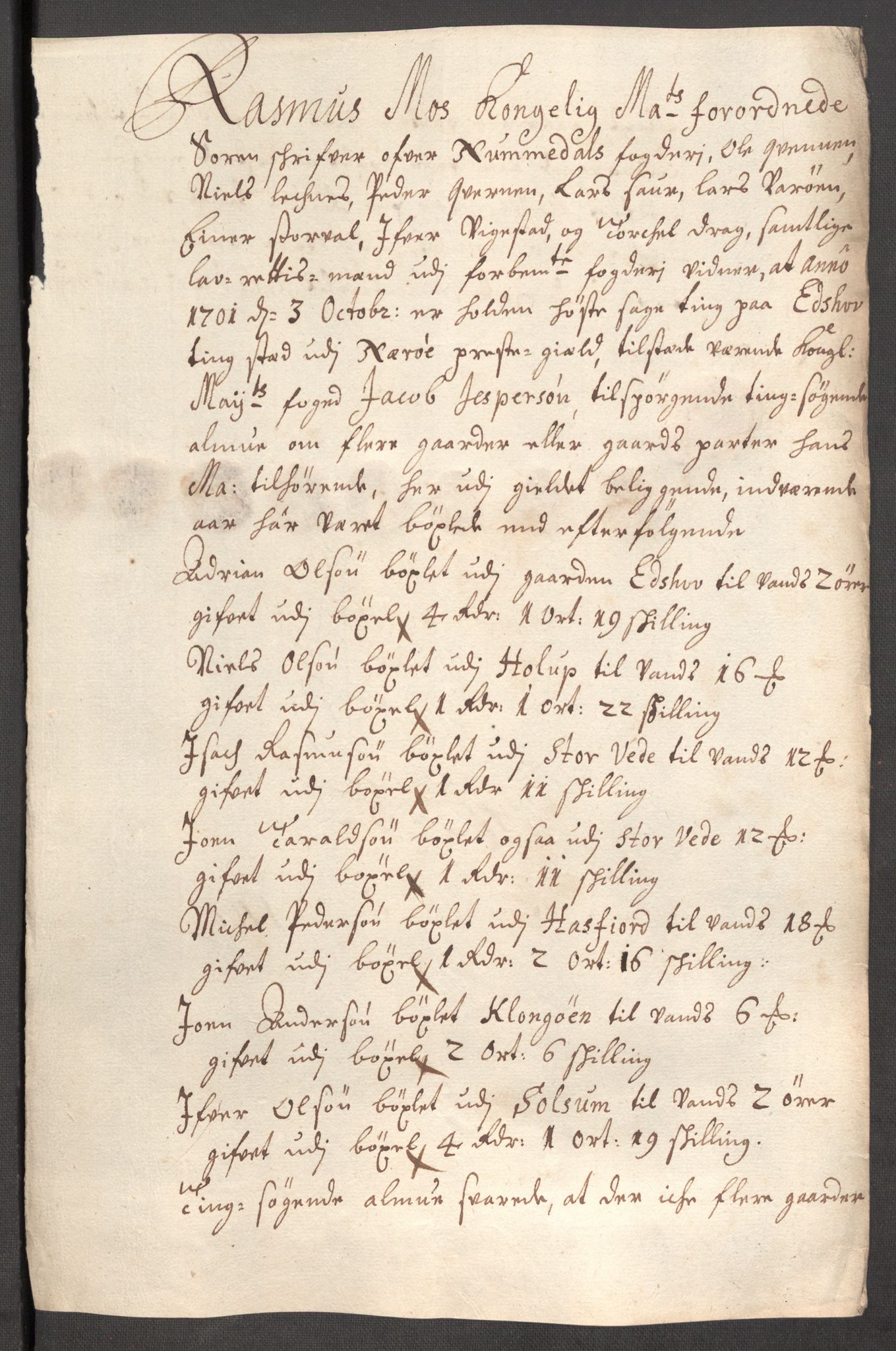 Rentekammeret inntil 1814, Reviderte regnskaper, Fogderegnskap, AV/RA-EA-4092/R64/L4427: Fogderegnskap Namdal, 1701-1702, s. 111