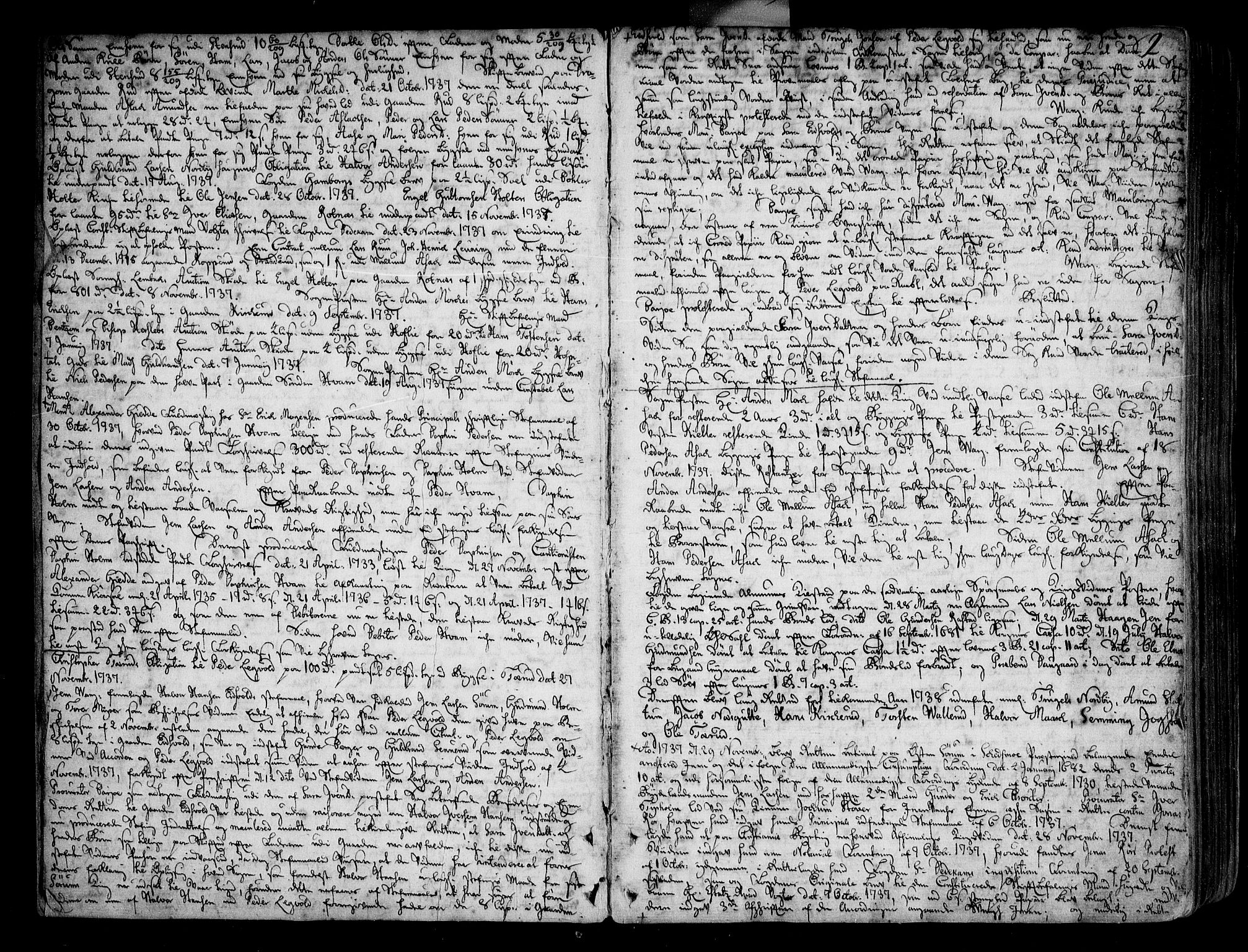 Nedre Romerike sorenskriveri, SAO/A-10469/F/Fb/L0039: Tingbok, 1737-1744, s. 1b-2a