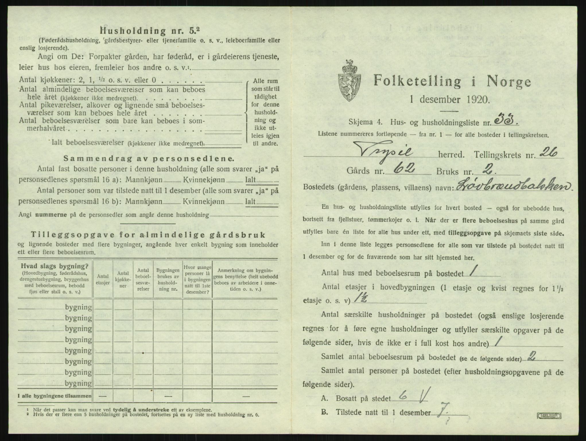 SAH, Folketelling 1920 for 0428 Trysil herred, 1920, s. 2519
