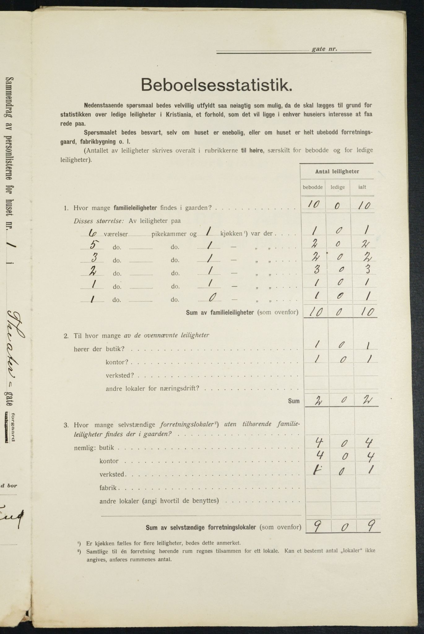 OBA, Kommunal folketelling 1.2.1913 for Kristiania, 1913, s. 107086