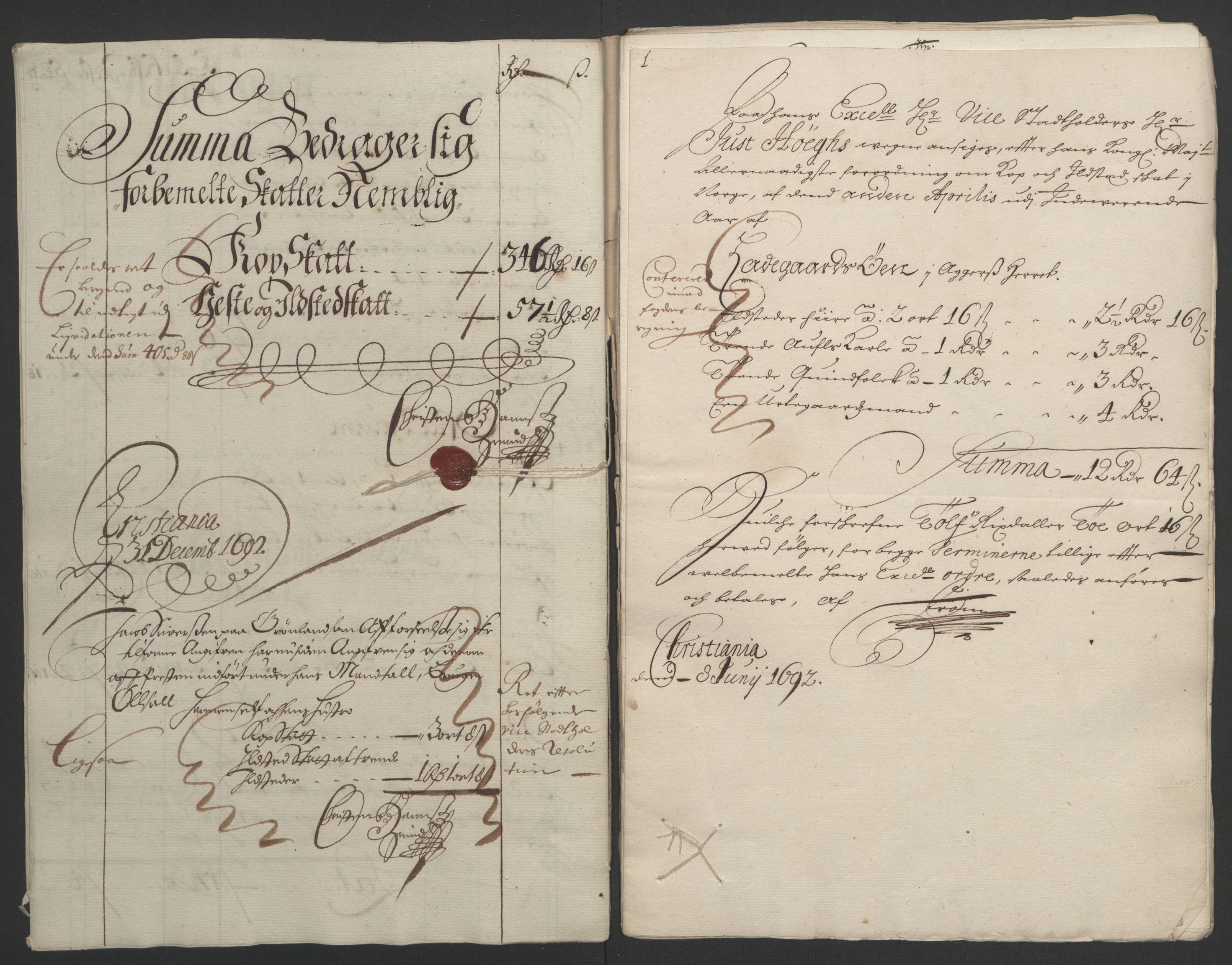 Rentekammeret inntil 1814, Reviderte regnskaper, Fogderegnskap, RA/EA-4092/R08/L0426: Fogderegnskap Aker, 1692-1693, s. 130