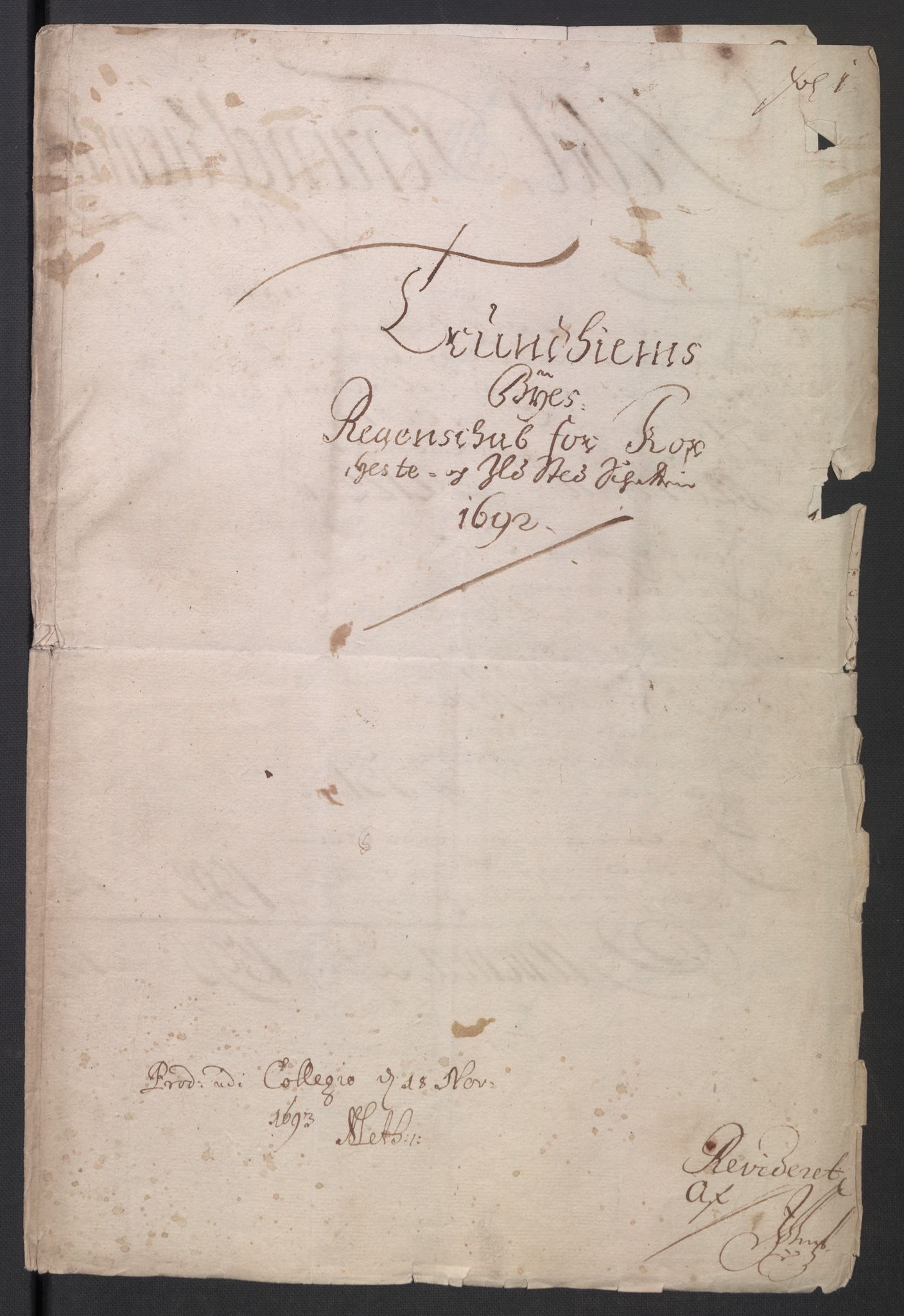 Rentekammeret inntil 1814, Reviderte regnskaper, Byregnskaper, RA/EA-4066/R/Rs/L0506: [S2] Kontribusjonsregnskap, 1691-1692, s. 590