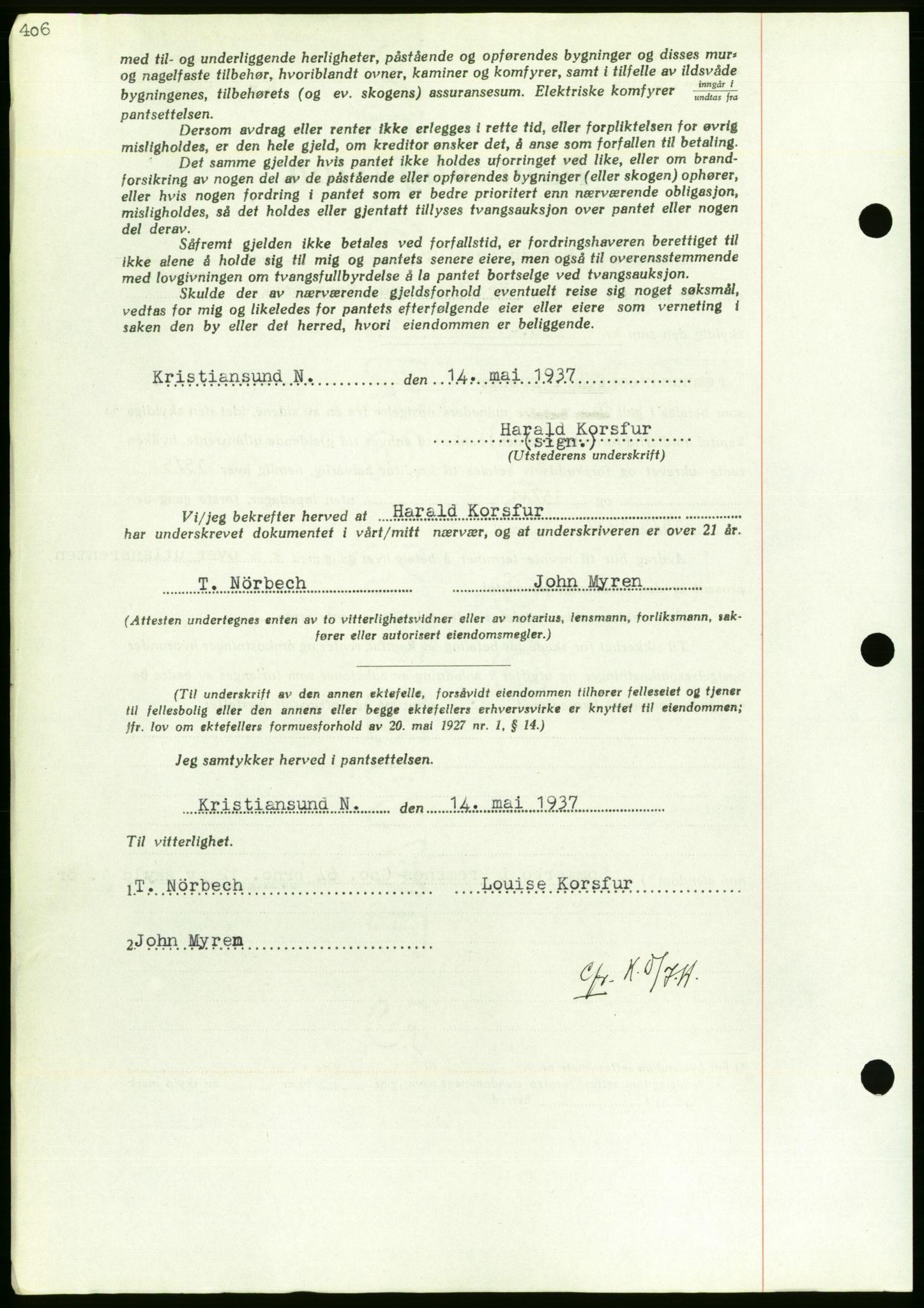 Nordmøre sorenskriveri, AV/SAT-A-4132/1/2/2Ca/L0091: Pantebok nr. B81, 1937-1937, Dagboknr: 1439/1937