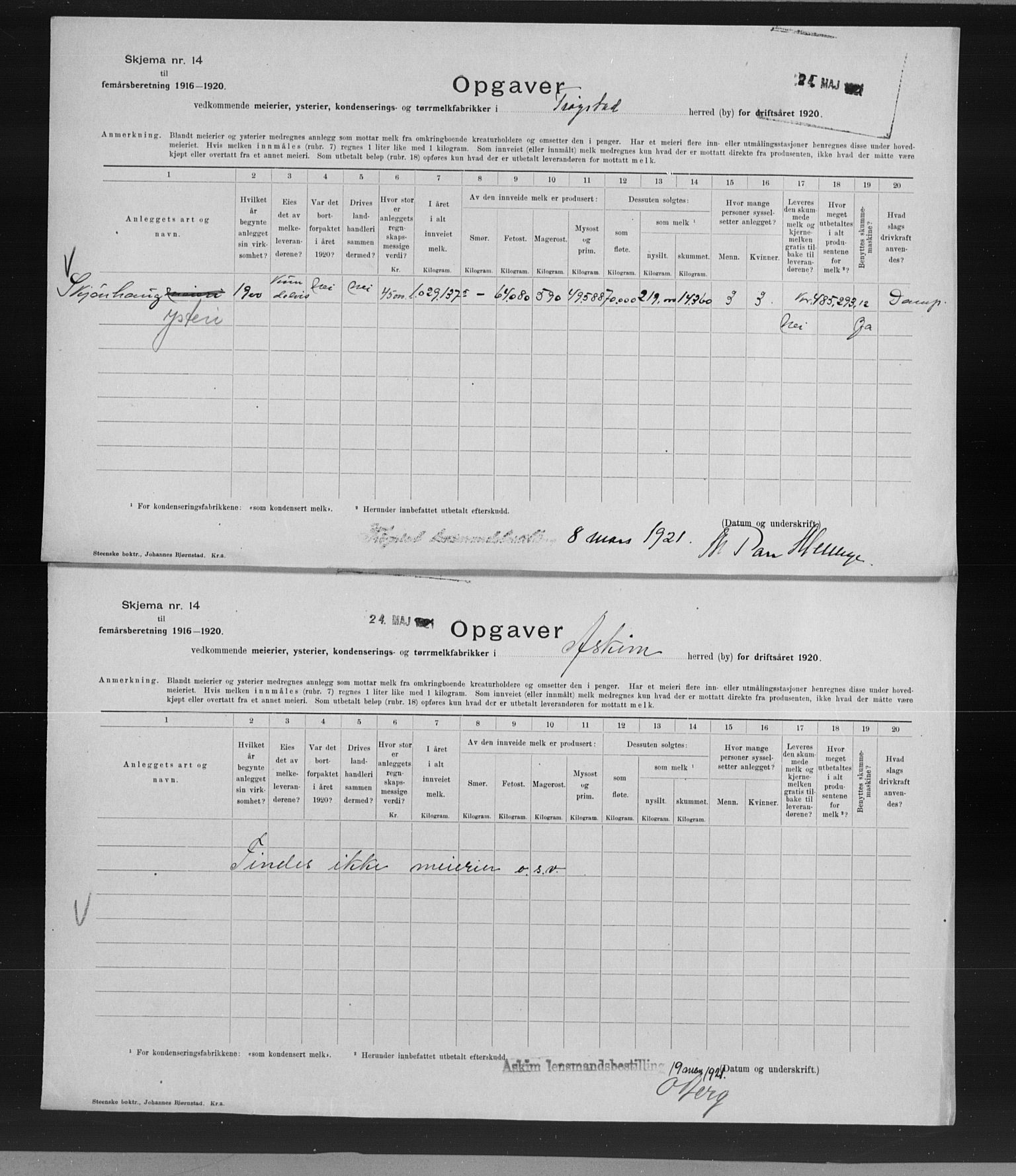 Statistisk sentralbyrå, Næringsøkonomiske emner, Generelt - Amtmennenes femårsberetninger, AV/RA-S-2233/F/Fa/L0132: --, 1916-1920, s. 51