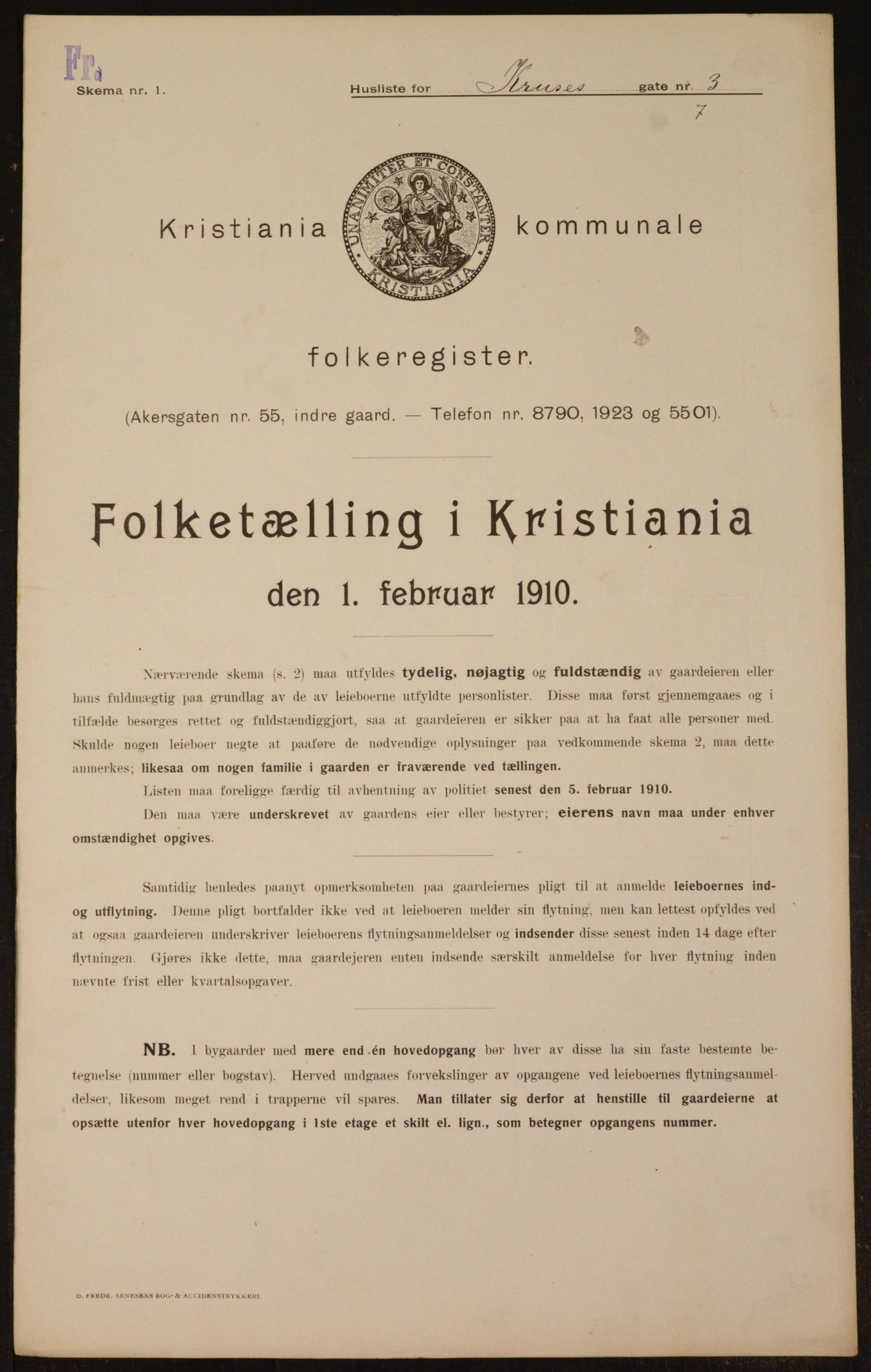 OBA, Kommunal folketelling 1.2.1910 for Kristiania, 1910, s. 53313