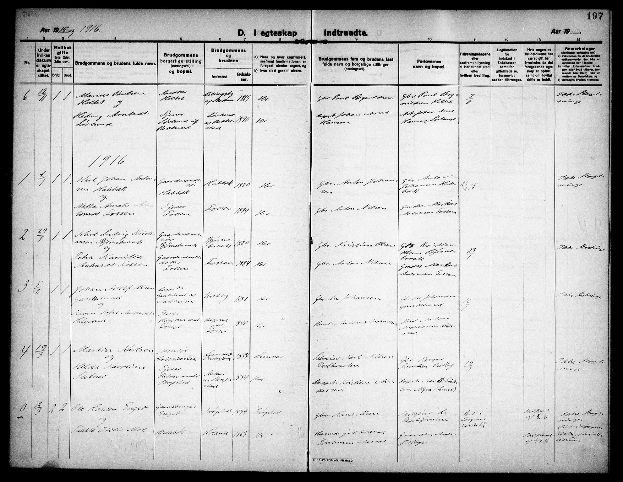 Høland prestekontor Kirkebøker, AV/SAO-A-10346a/F/Fa/L0016: Ministerialbok nr. I 16, 1912-1921, s. 197