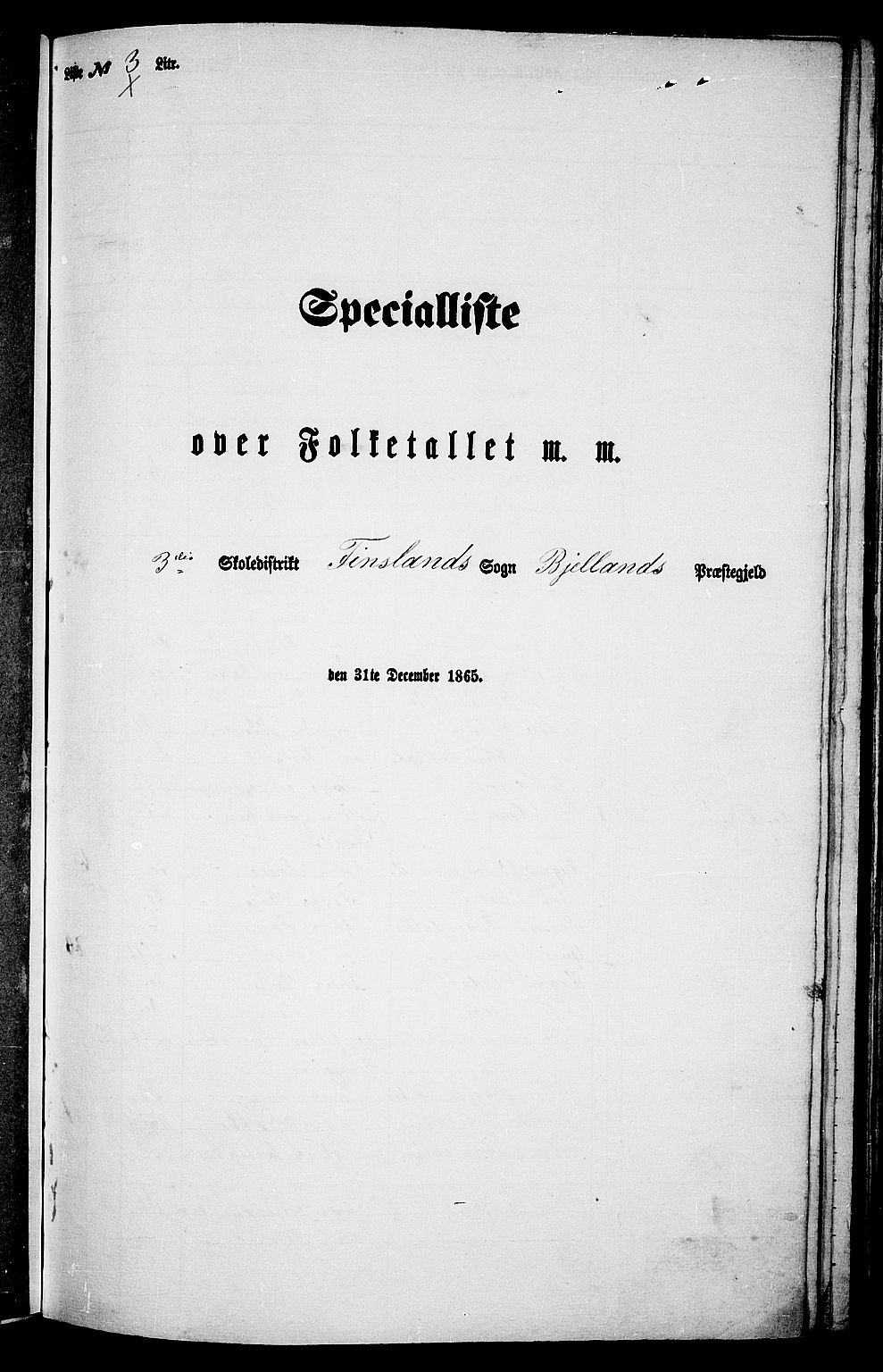 RA, Folketelling 1865 for 1024P Bjelland prestegjeld, 1865, s. 35