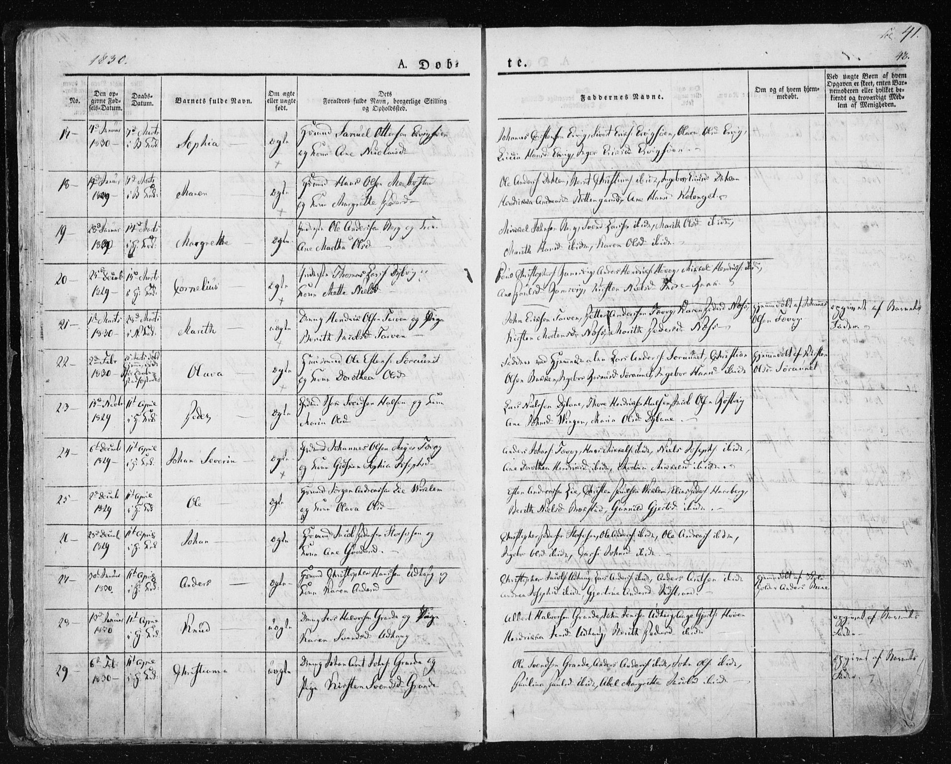 Ministerialprotokoller, klokkerbøker og fødselsregistre - Sør-Trøndelag, SAT/A-1456/659/L0735: Ministerialbok nr. 659A05, 1826-1841, s. 41