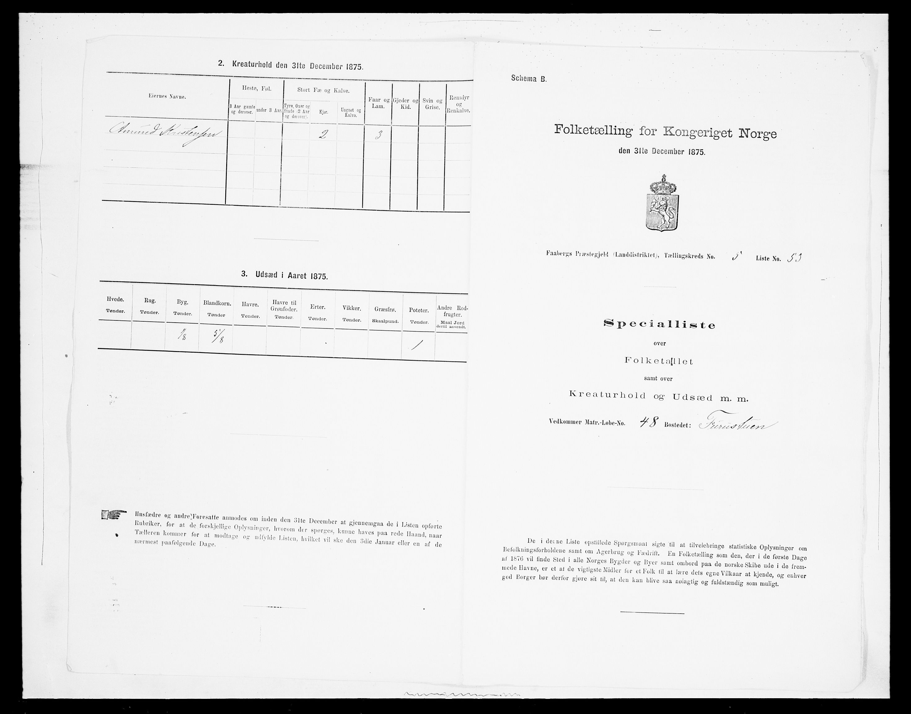 SAH, Folketelling 1875 for 0524L Fåberg prestegjeld, Fåberg sokn og Lillehammer landsokn, 1875, s. 686