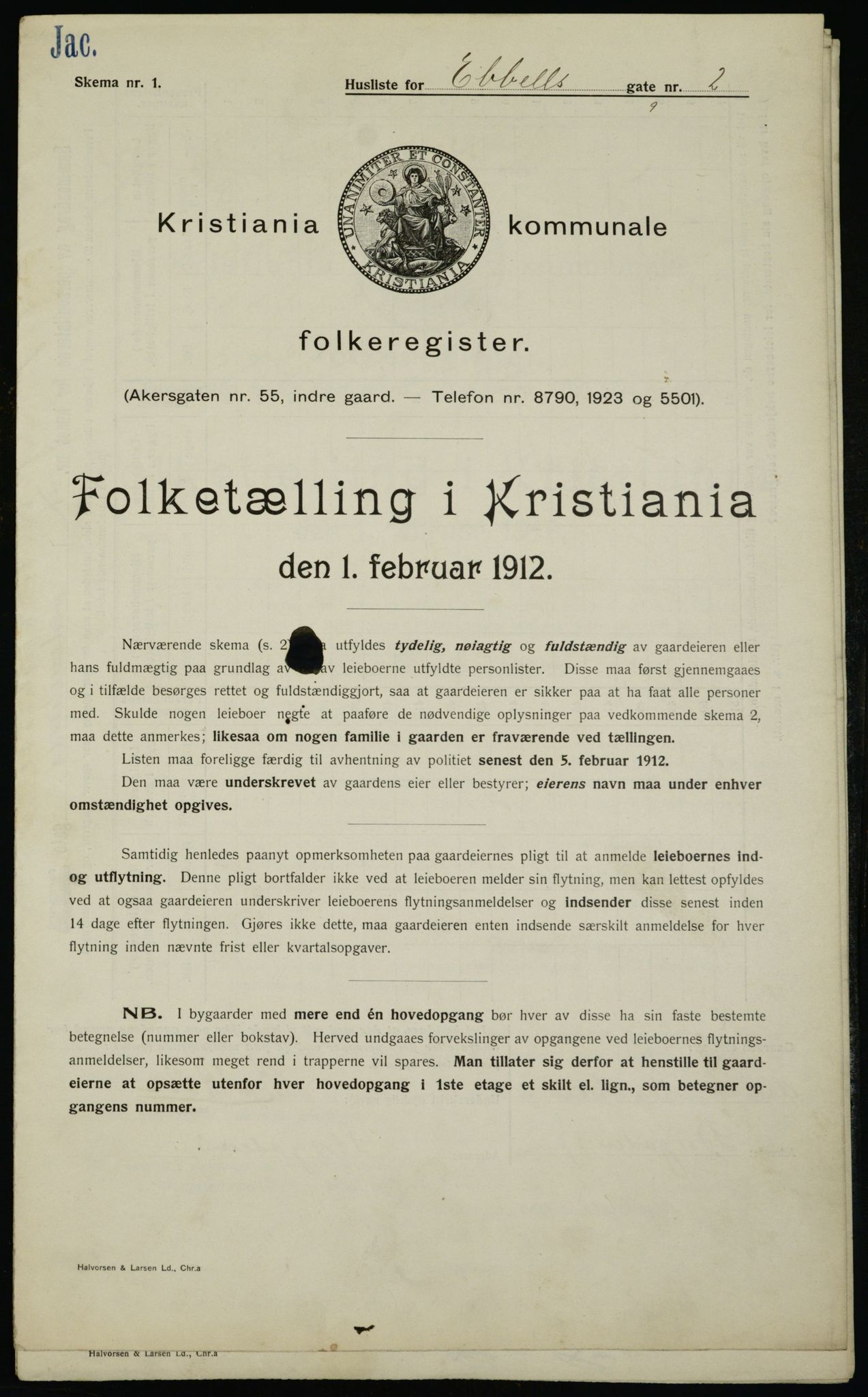 OBA, Kommunal folketelling 1.2.1912 for Kristiania, 1912, s. 17988