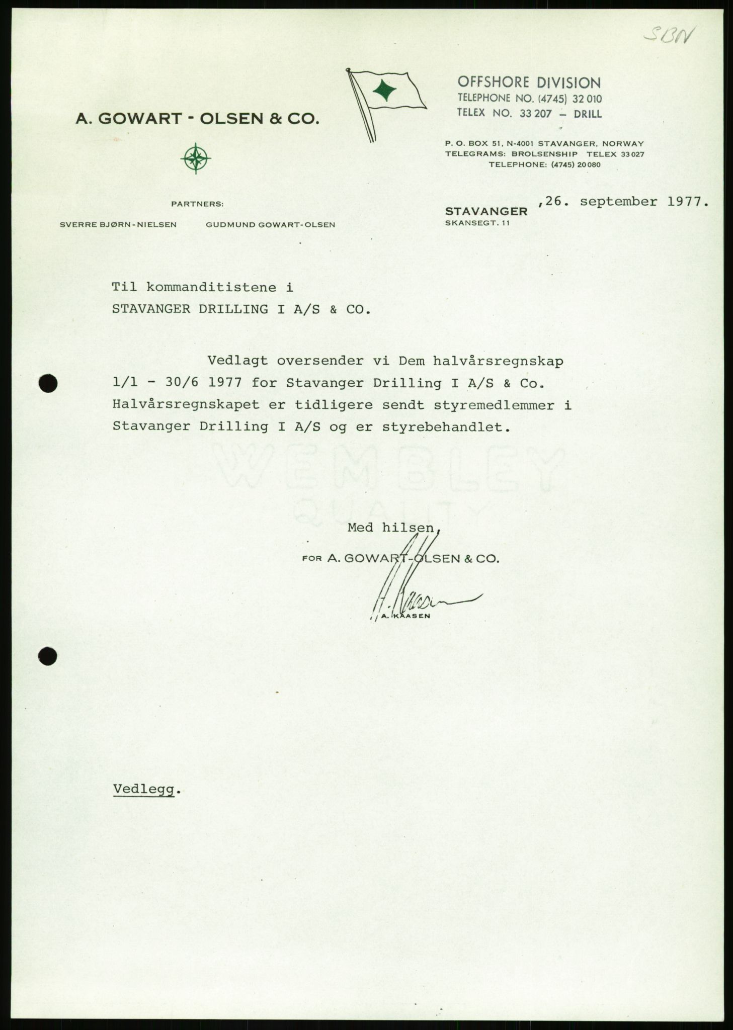 Pa 1503 - Stavanger Drilling AS, AV/SAST-A-101906/A/Ab/Abc/L0002: Styrekorrespondanse Stavanger Drilling I A/S og rapporter til styret, 1977-1978, s. 31