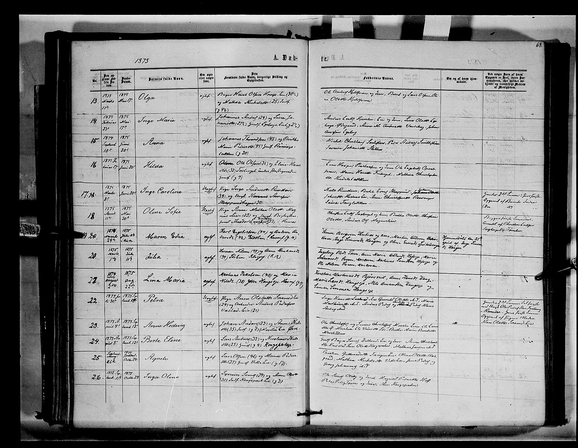 Stange prestekontor, AV/SAH-PREST-002/K/L0014: Ministerialbok nr. 14, 1862-1879, s. 68