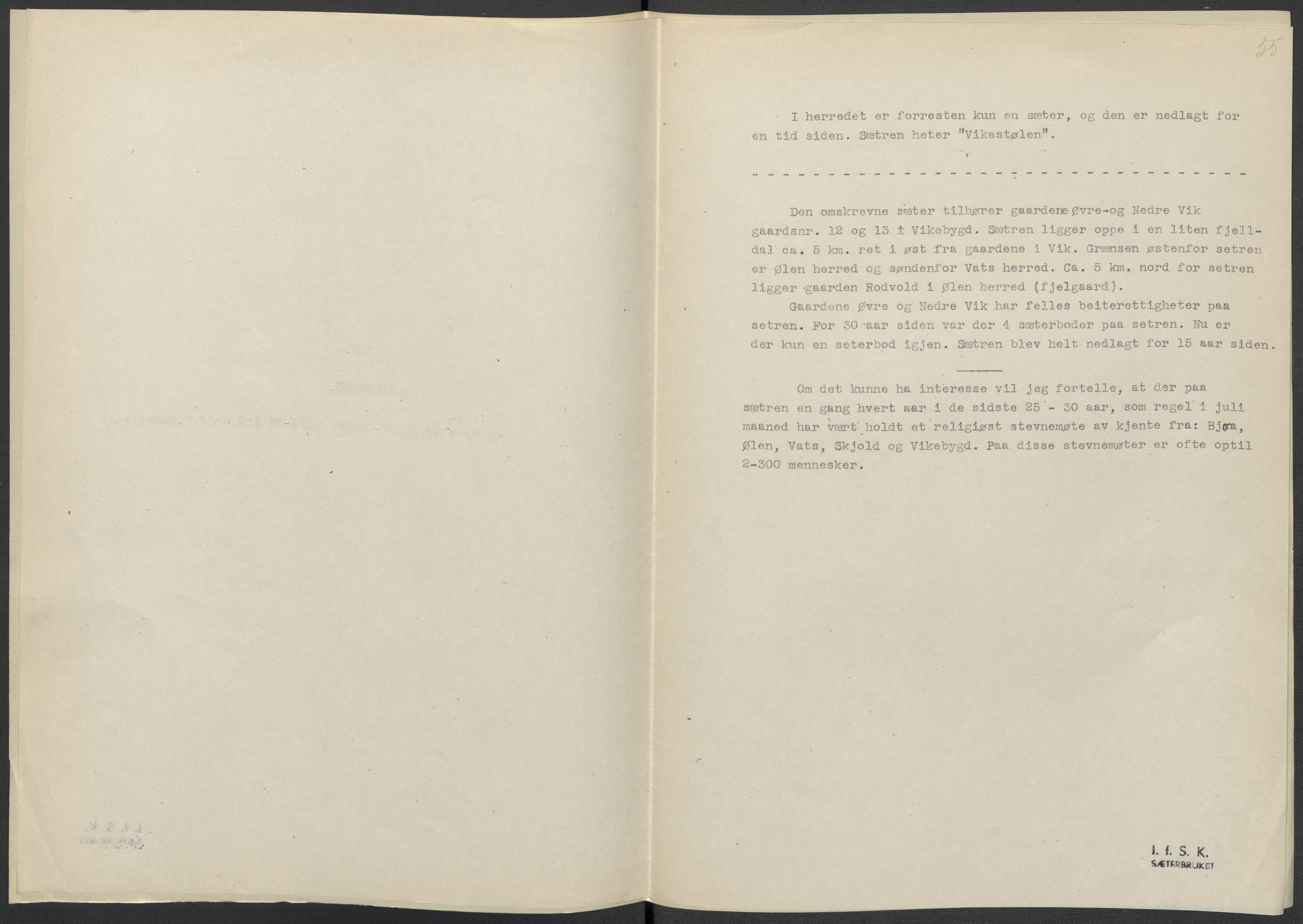 Instituttet for sammenlignende kulturforskning, AV/RA-PA-0424/F/Fc/L0009/0003: Eske B9: / Hordaland (perm XXIV), 1933-1938, s. 55