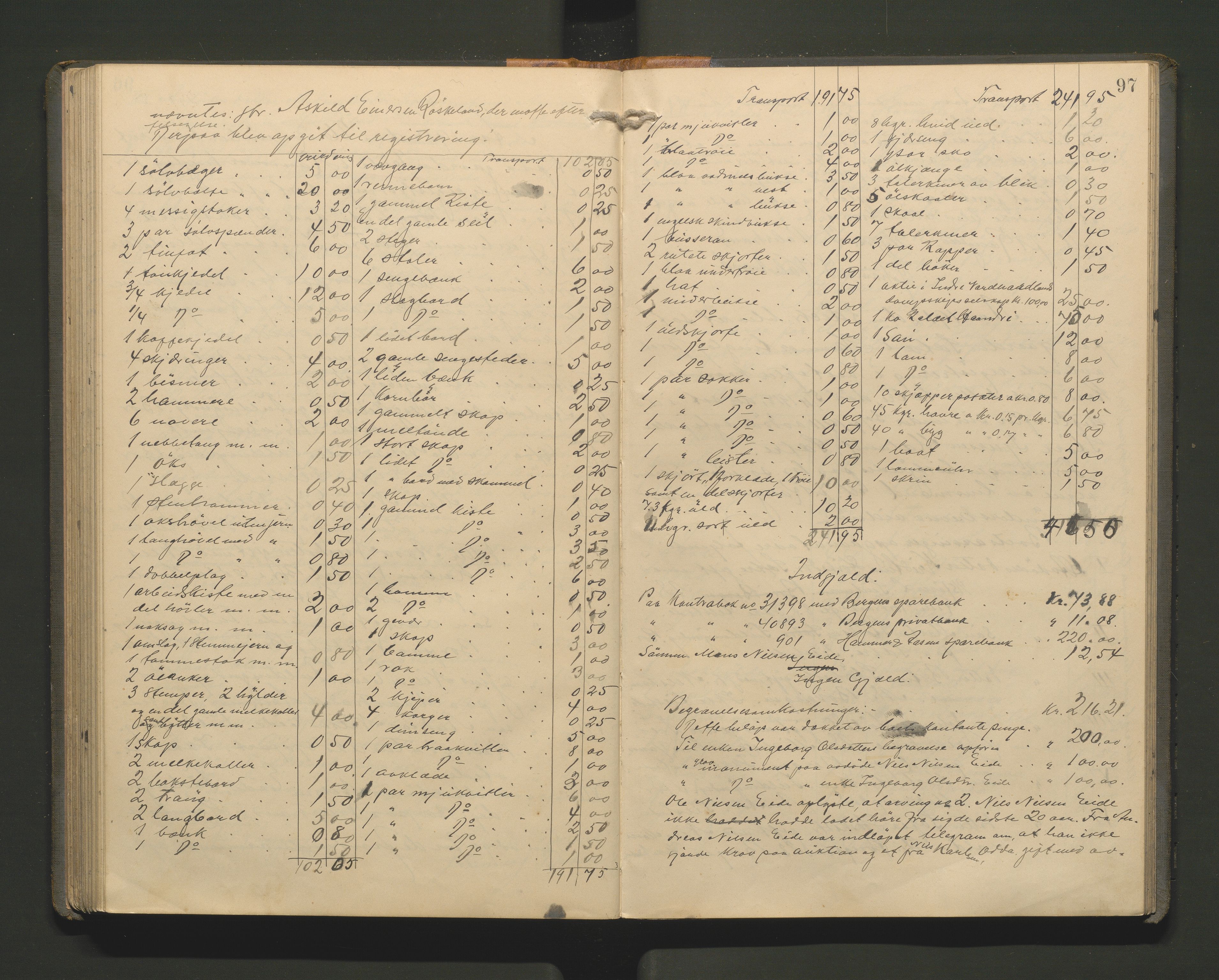 Lensmannen i Hamre, AV/SAB-A-32601/0006/L0003: Registreringsprotokoll, 1904-1917, s. 96b-97a