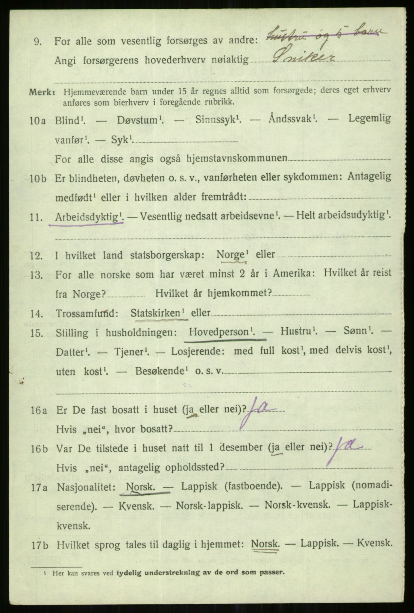 SATØ, Folketelling 1920 for 1936 Karlsøy herred, 1920, s. 4007
