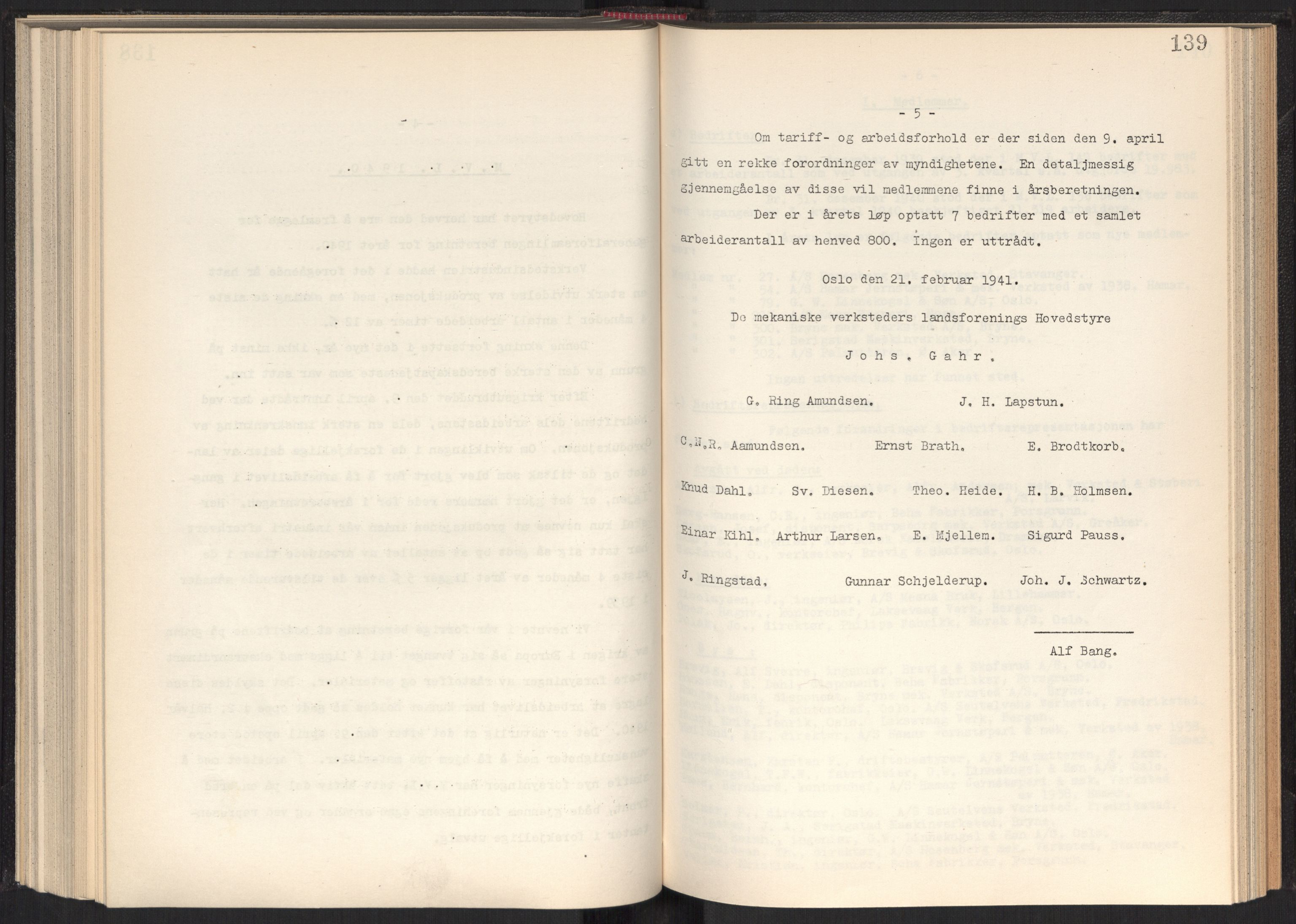 Teknologibedriftenes Landsforening TBL, AV/RA-PA-1700/A/Ad/L0006: Årsberetning med register, 1937-1943, s. 139