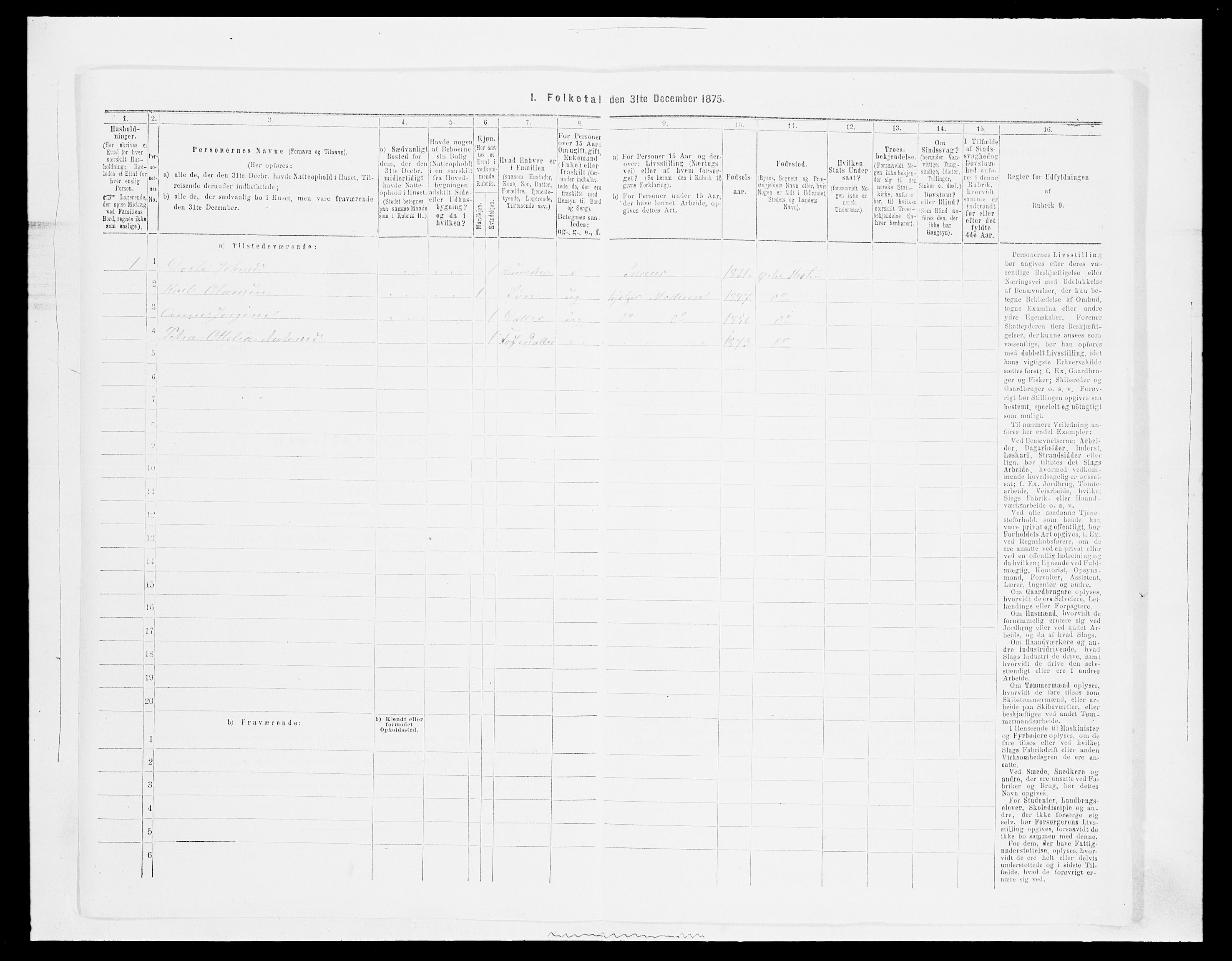 SAH, Folketelling 1875 for 0528P Østre Toten prestegjeld, 1875, s. 2610