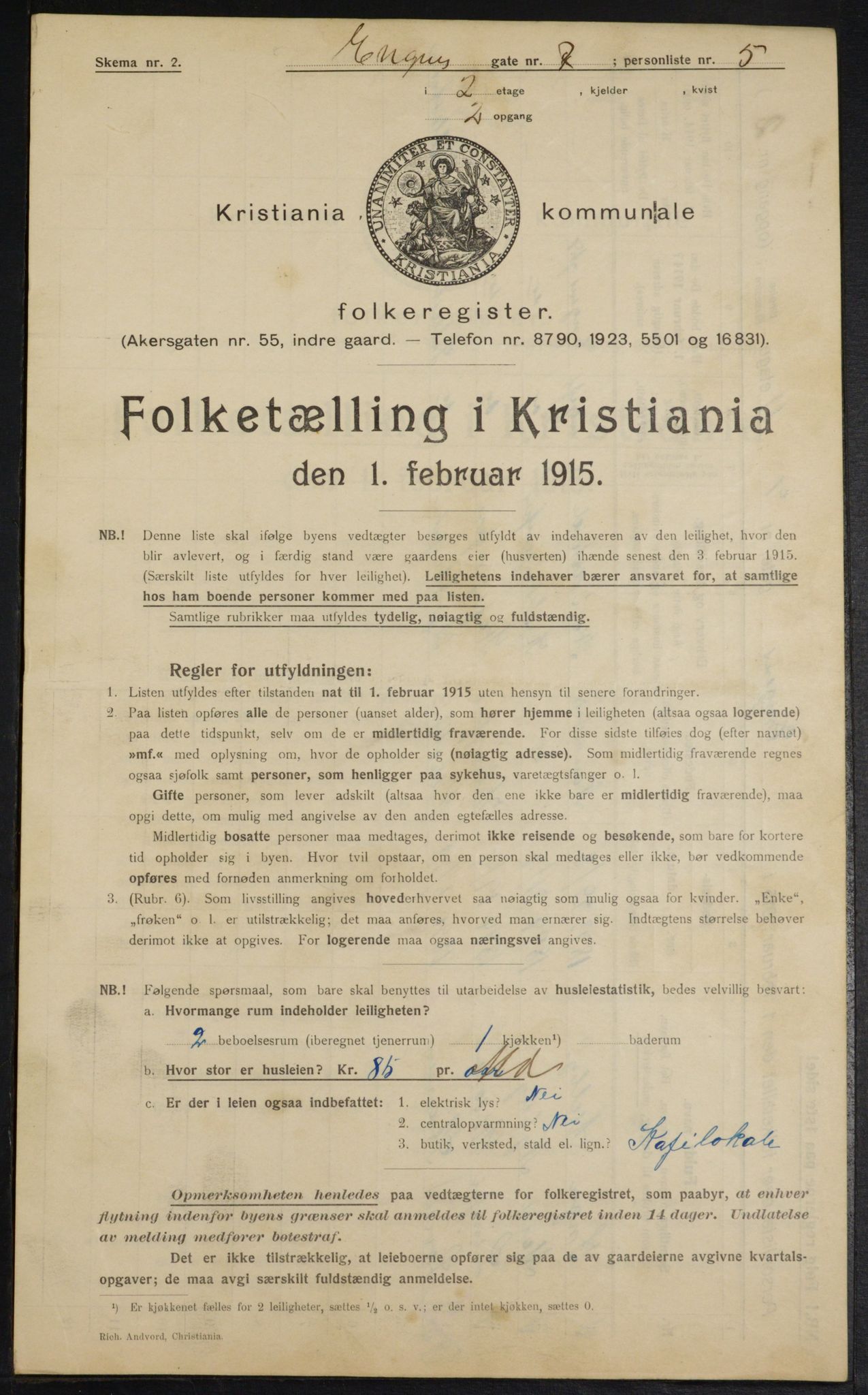 OBA, Kommunal folketelling 1.2.1915 for Kristiania, 1915, s. 21314