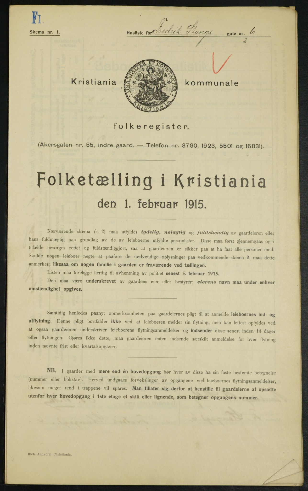 OBA, Kommunal folketelling 1.2.1915 for Kristiania, 1915, s. 26177