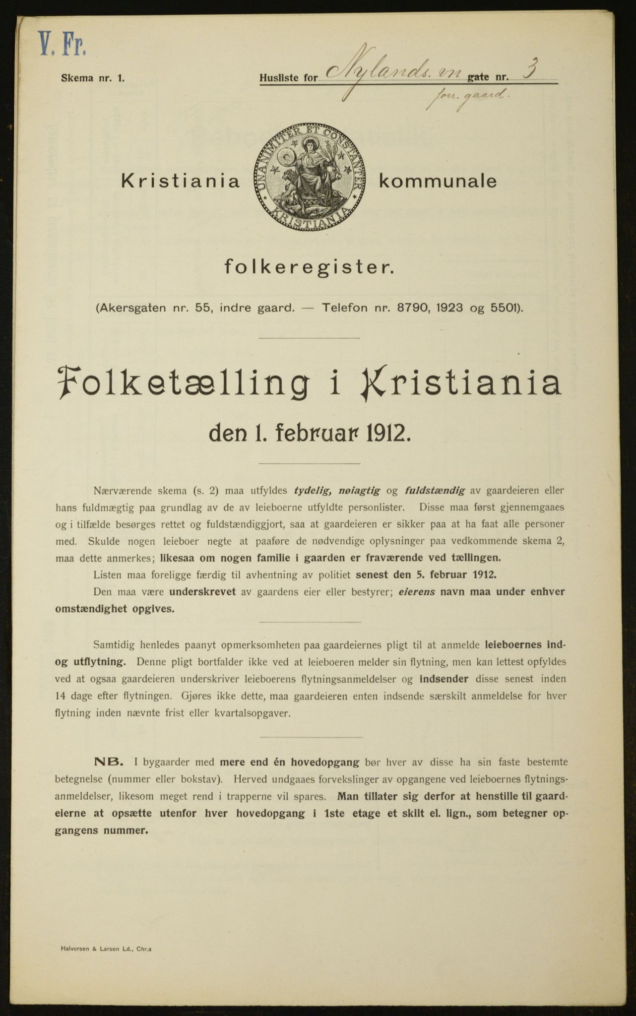 OBA, Kommunal folketelling 1.2.1912 for Kristiania, 1912, s. 74695