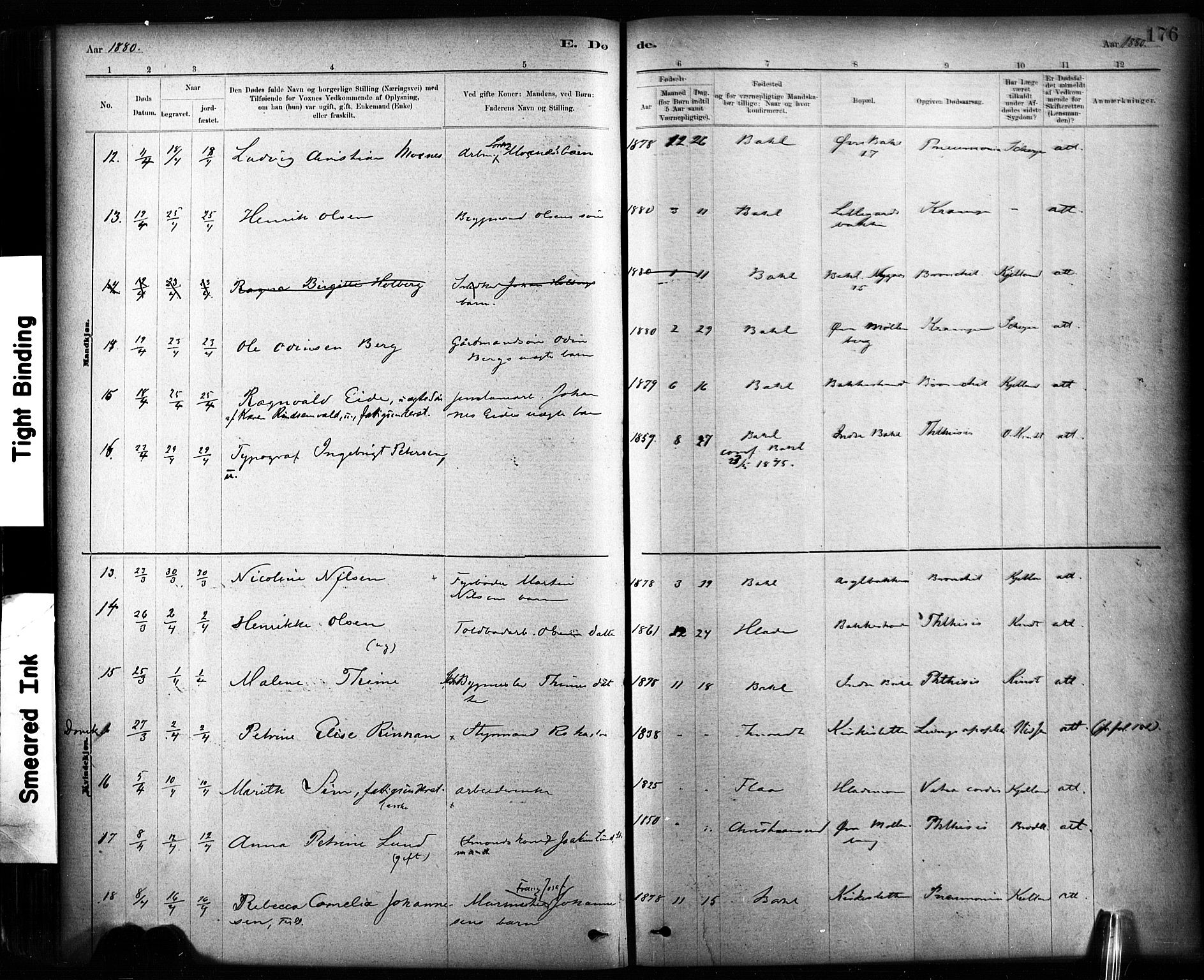 Ministerialprotokoller, klokkerbøker og fødselsregistre - Sør-Trøndelag, SAT/A-1456/604/L0189: Ministerialbok nr. 604A10, 1878-1892, s. 176