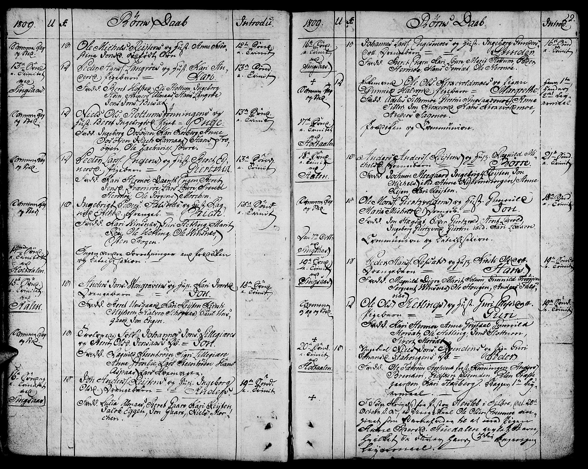 Ministerialprotokoller, klokkerbøker og fødselsregistre - Sør-Trøndelag, SAT/A-1456/685/L0953: Ministerialbok nr. 685A02, 1805-1816, s. 22