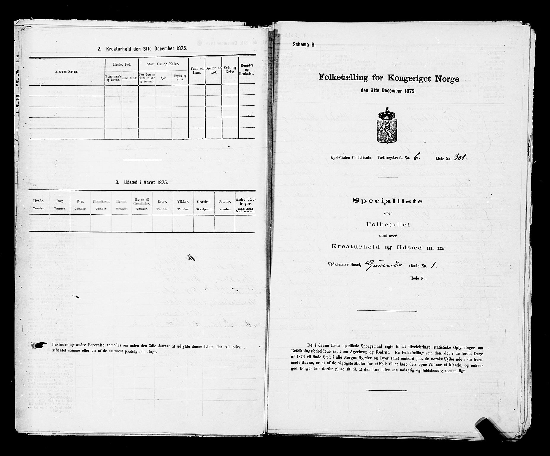 RA, Folketelling 1875 for 0301 Kristiania kjøpstad, 1875, s. 900