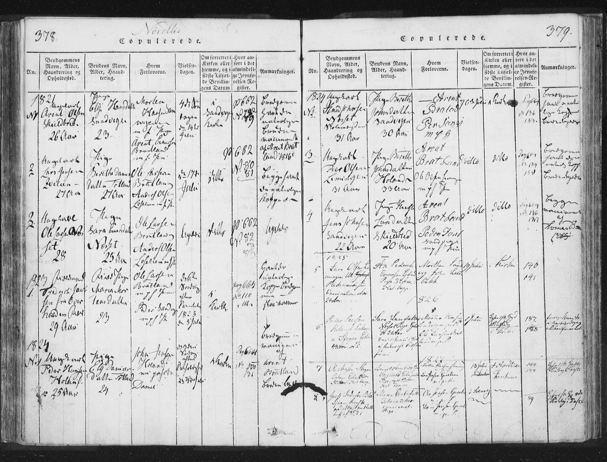 Ministerialprotokoller, klokkerbøker og fødselsregistre - Nord-Trøndelag, AV/SAT-A-1458/755/L0491: Ministerialbok nr. 755A01 /1, 1817-1864, s. 378-379