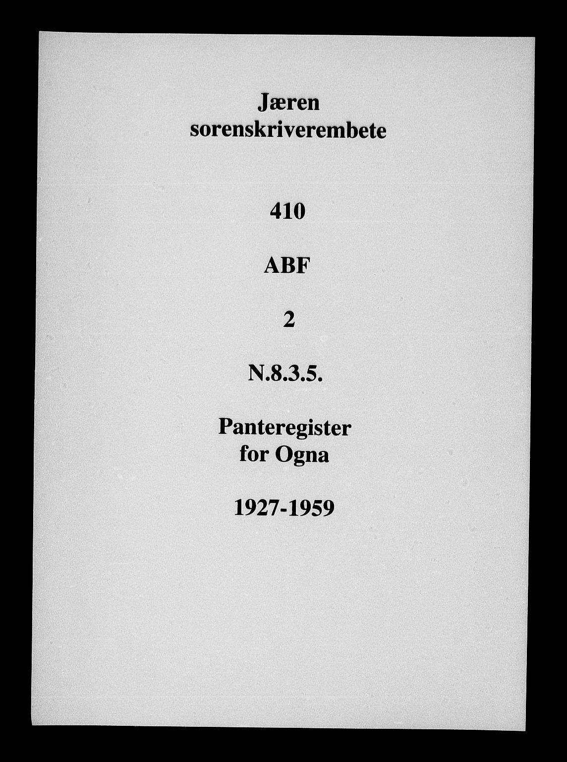 Jæren sorenskriveri, SAST/A-100310/01/4/41/41ABF/L0002: Panteregister nr. 41 ABF2, 1927