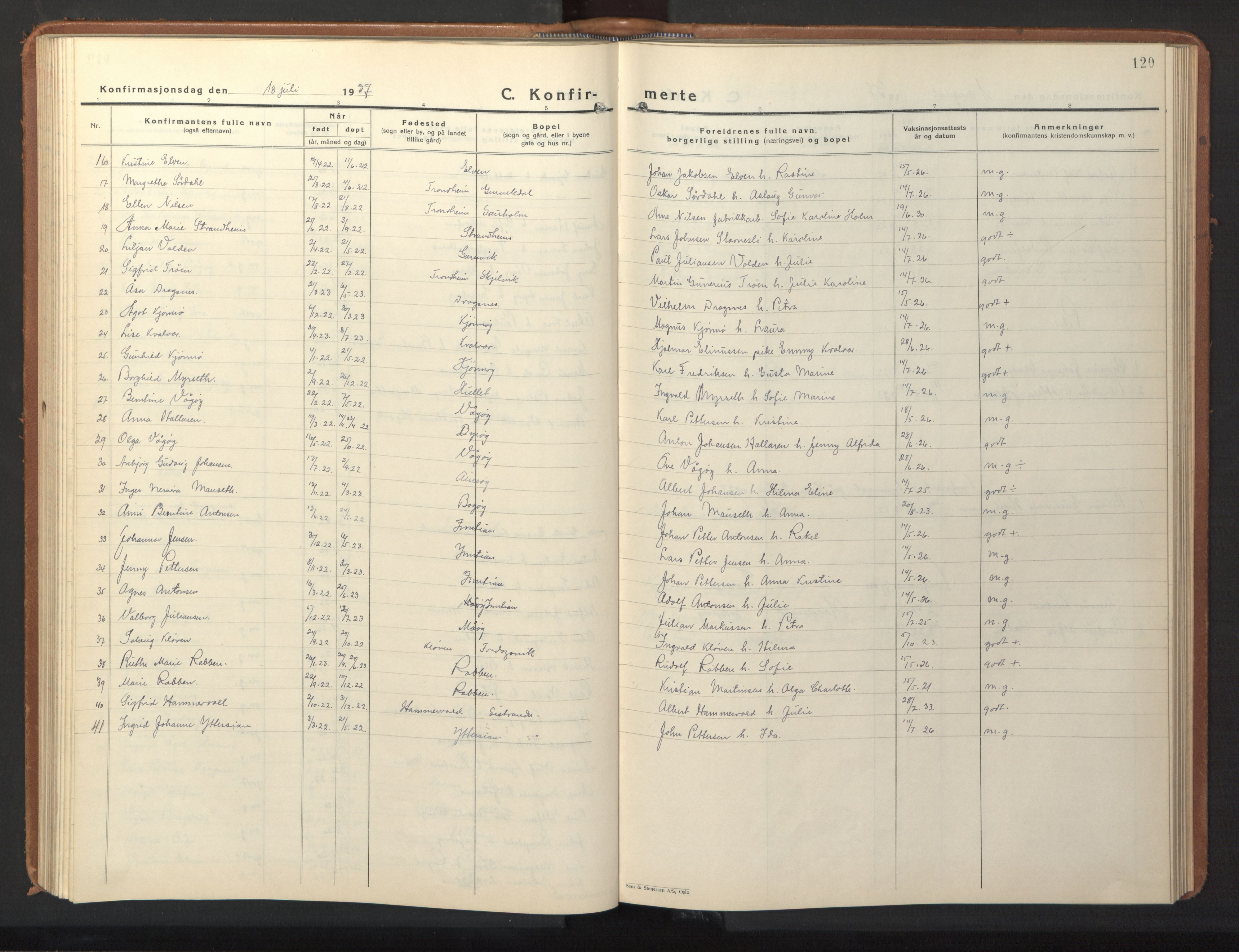 Ministerialprotokoller, klokkerbøker og fødselsregistre - Sør-Trøndelag, AV/SAT-A-1456/640/L0590: Klokkerbok nr. 640C07, 1935-1948, s. 120