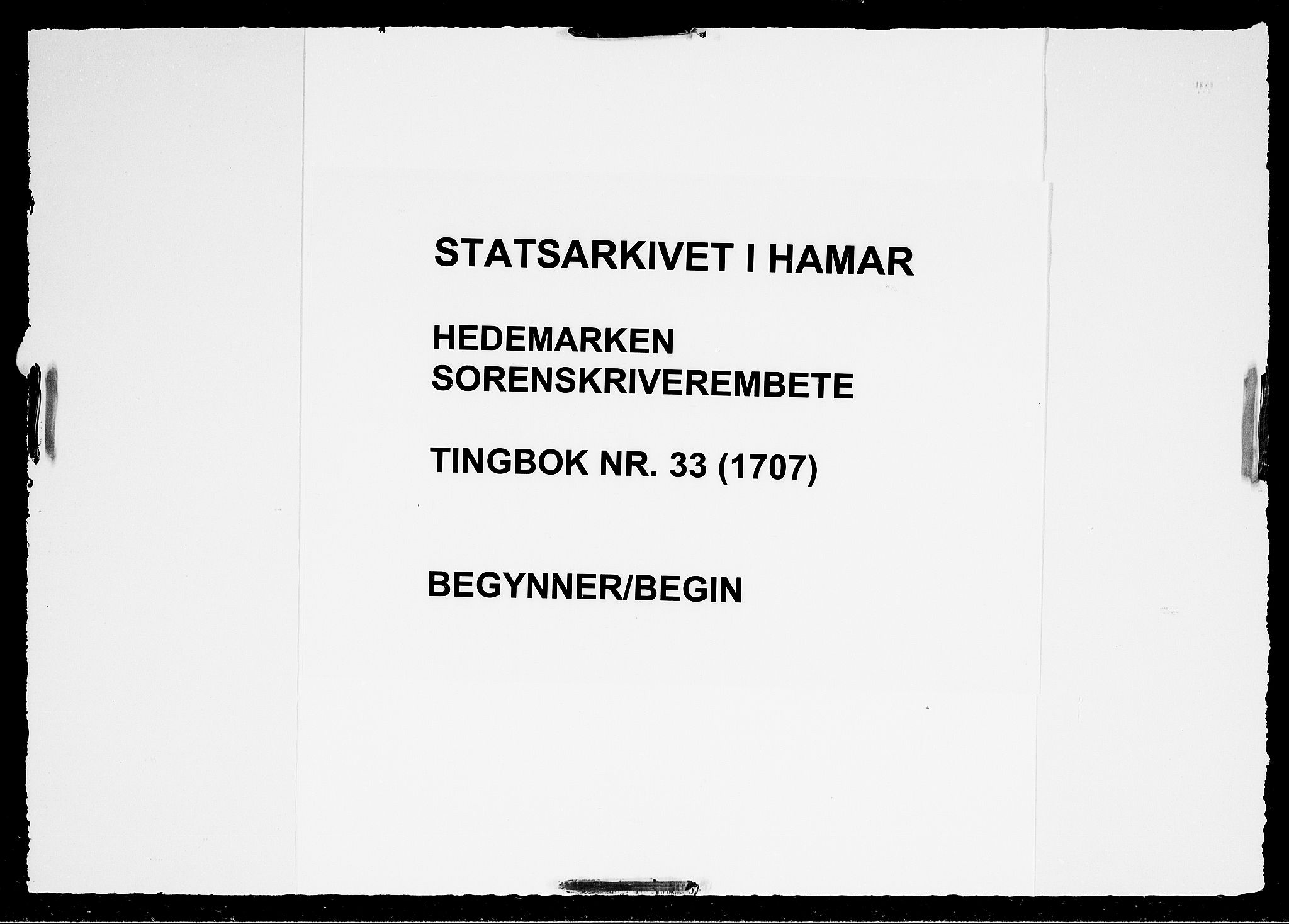 Hedemarken sorenskriveri, SAH/TING-034/G/Gb/L0033: Tingbok, 1707