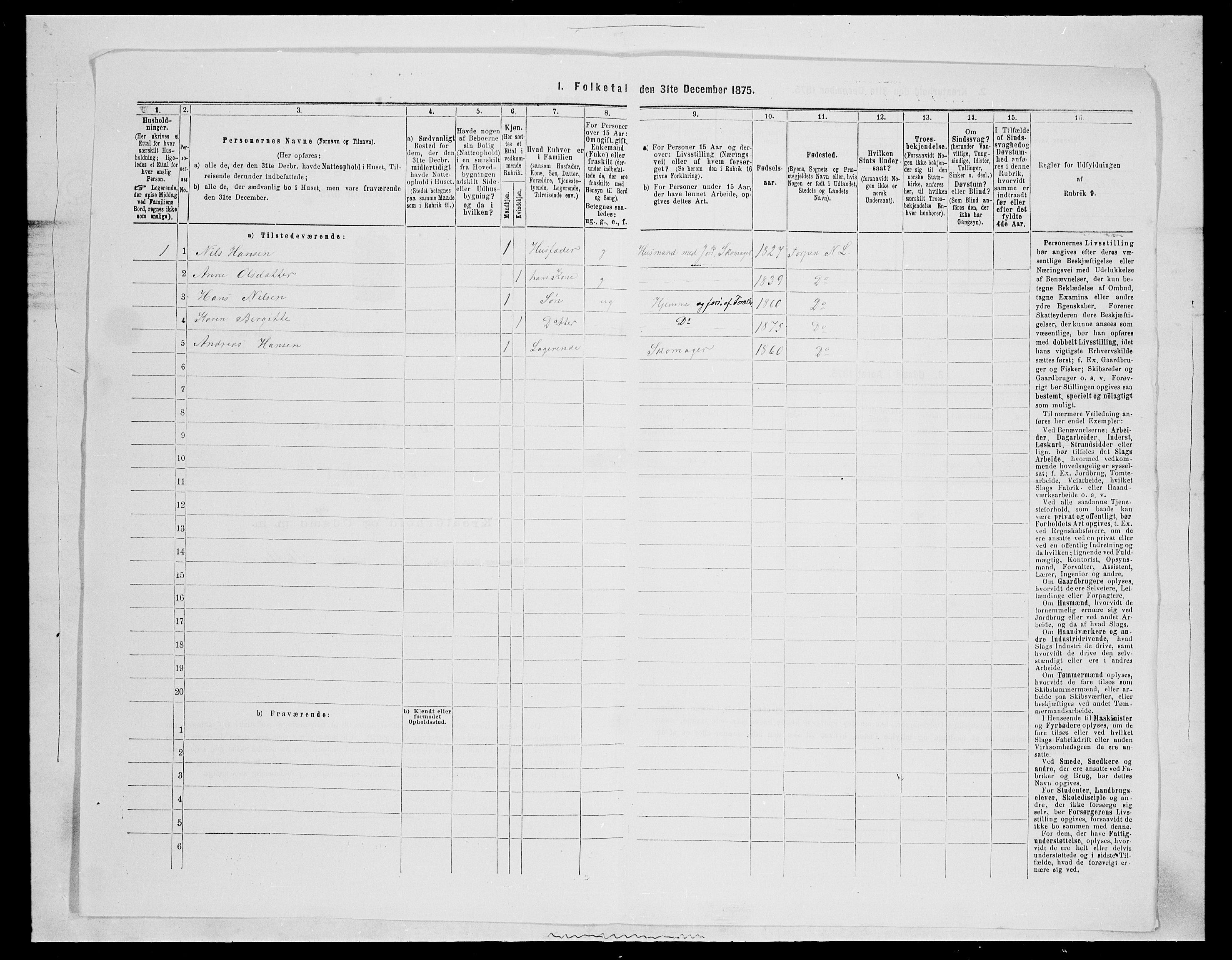 SAH, Folketelling 1875 for 0538P Nordre Land prestegjeld, 1875, s. 1208