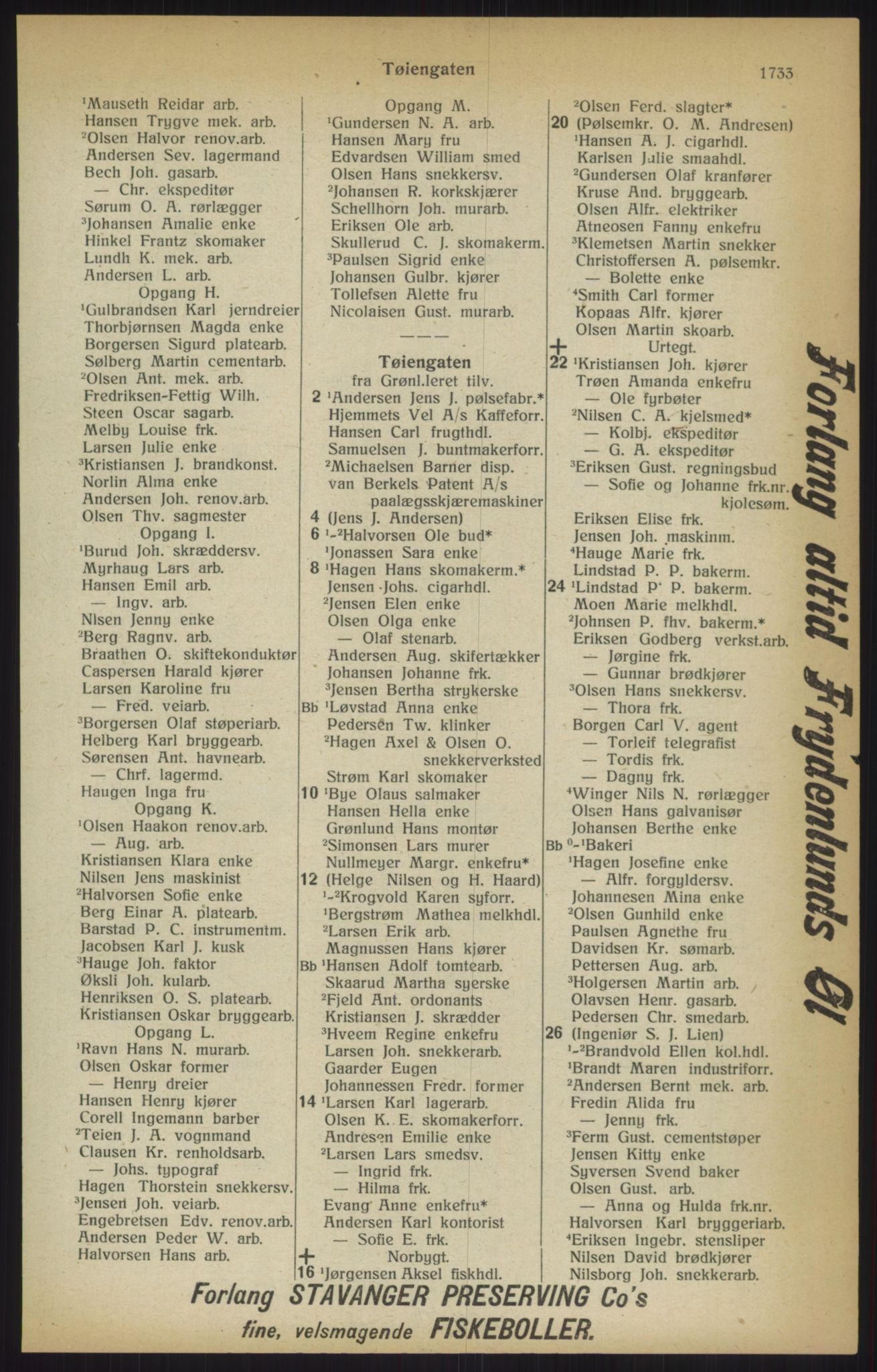 Kristiania/Oslo adressebok, PUBL/-, 1915, s. 1733