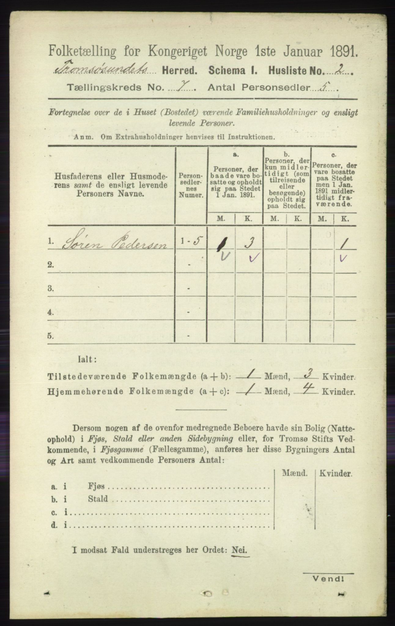 RA, Folketelling 1891 for 1934 Tromsøysund herred, 1891, s. 3635