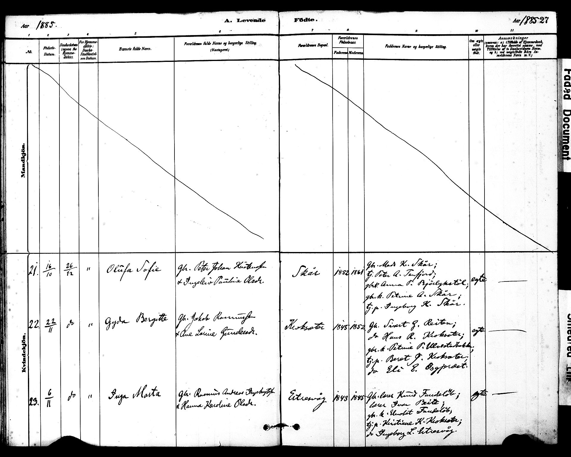 Ministerialprotokoller, klokkerbøker og fødselsregistre - Møre og Romsdal, SAT/A-1454/525/L0374: Ministerialbok nr. 525A04, 1880-1899, s. 27