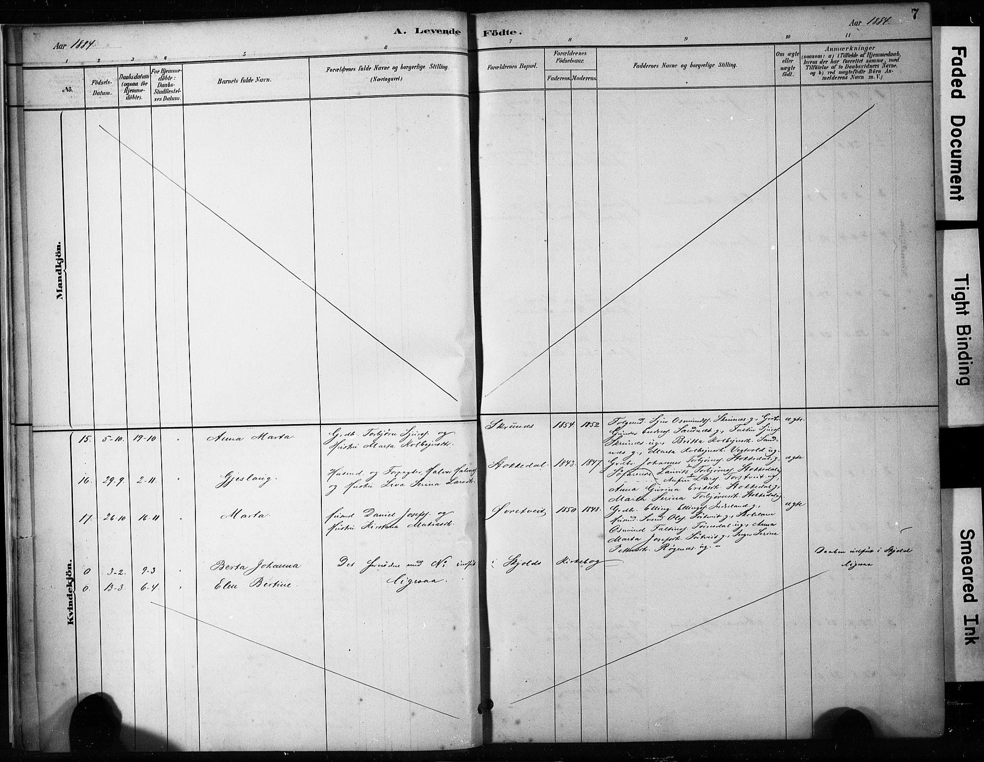 Skjold sokneprestkontor, AV/SAST-A-101847/H/Ha/Haa/L0009: Ministerialbok nr. A 9, 1882-1898, s. 7