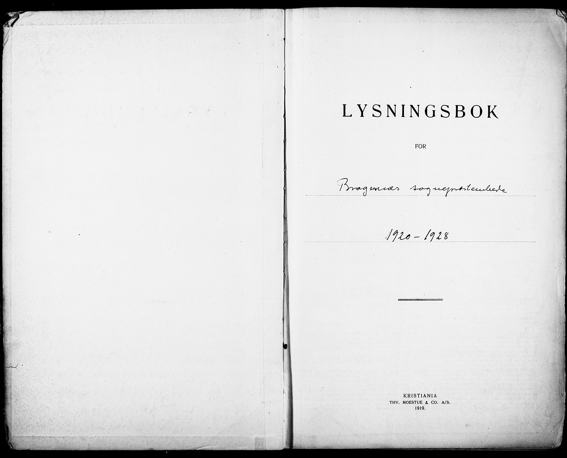 Bragernes kirkebøker, SAKO/A-6/H/Ha/L0012: Lysningsprotokoll nr. 12, 1920-1928