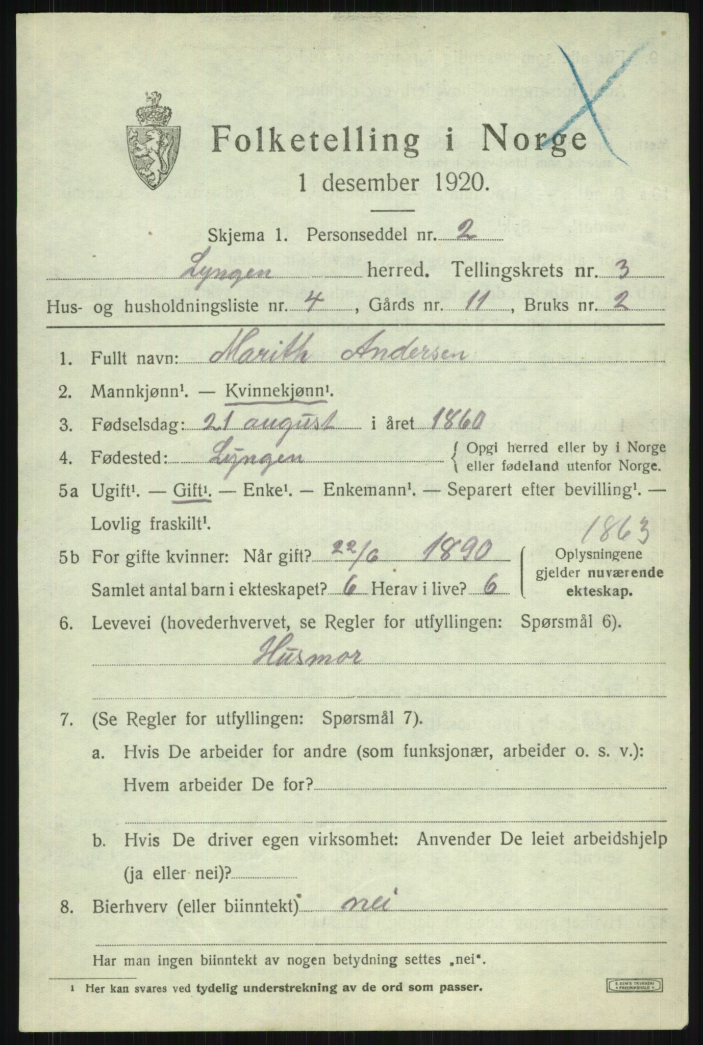 SATØ, Folketelling 1920 for 1938 Lyngen herred, 1920, s. 3517