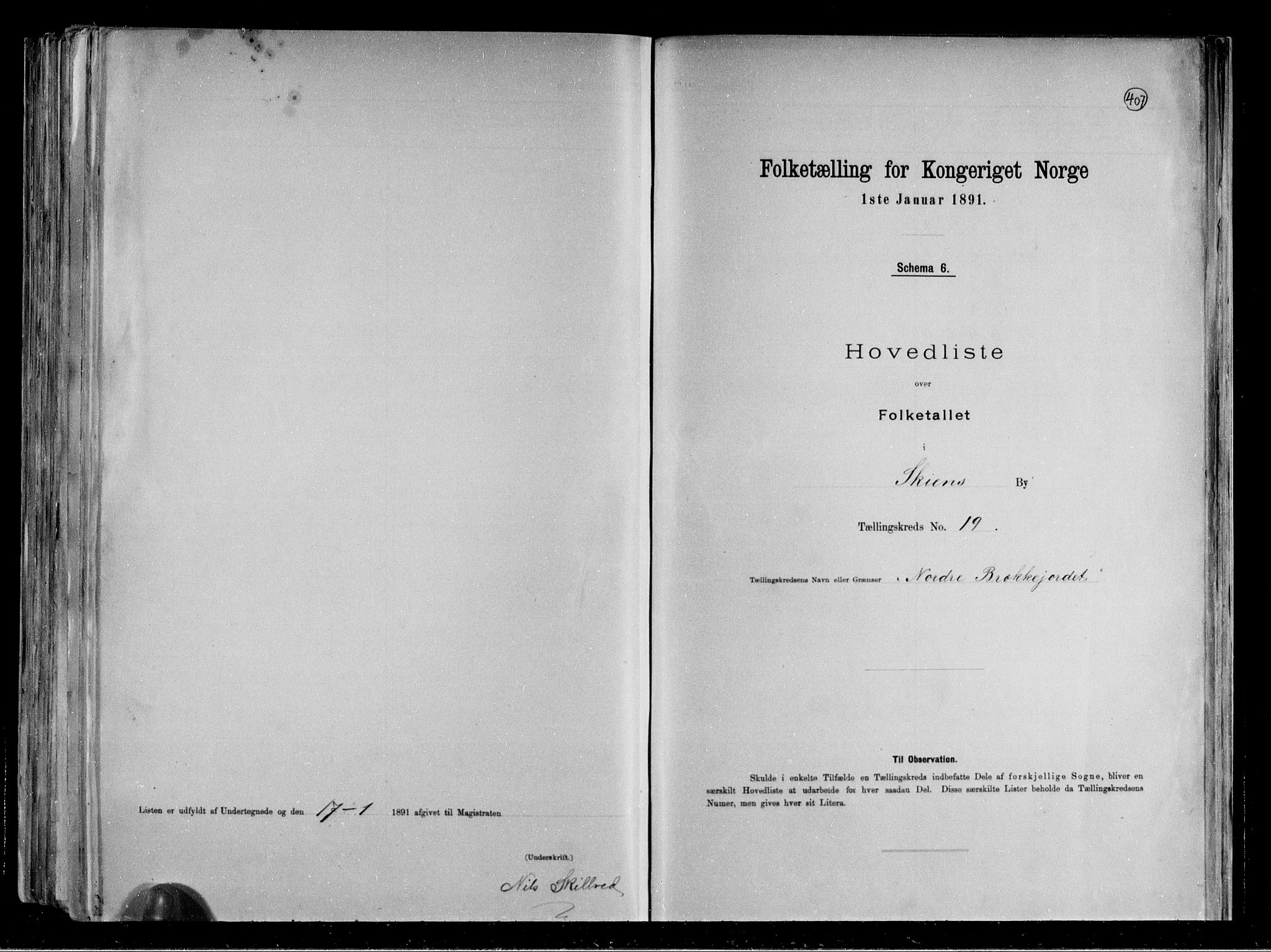 RA, Folketelling 1891 for 0806 Skien kjøpstad, 1891, s. 45
