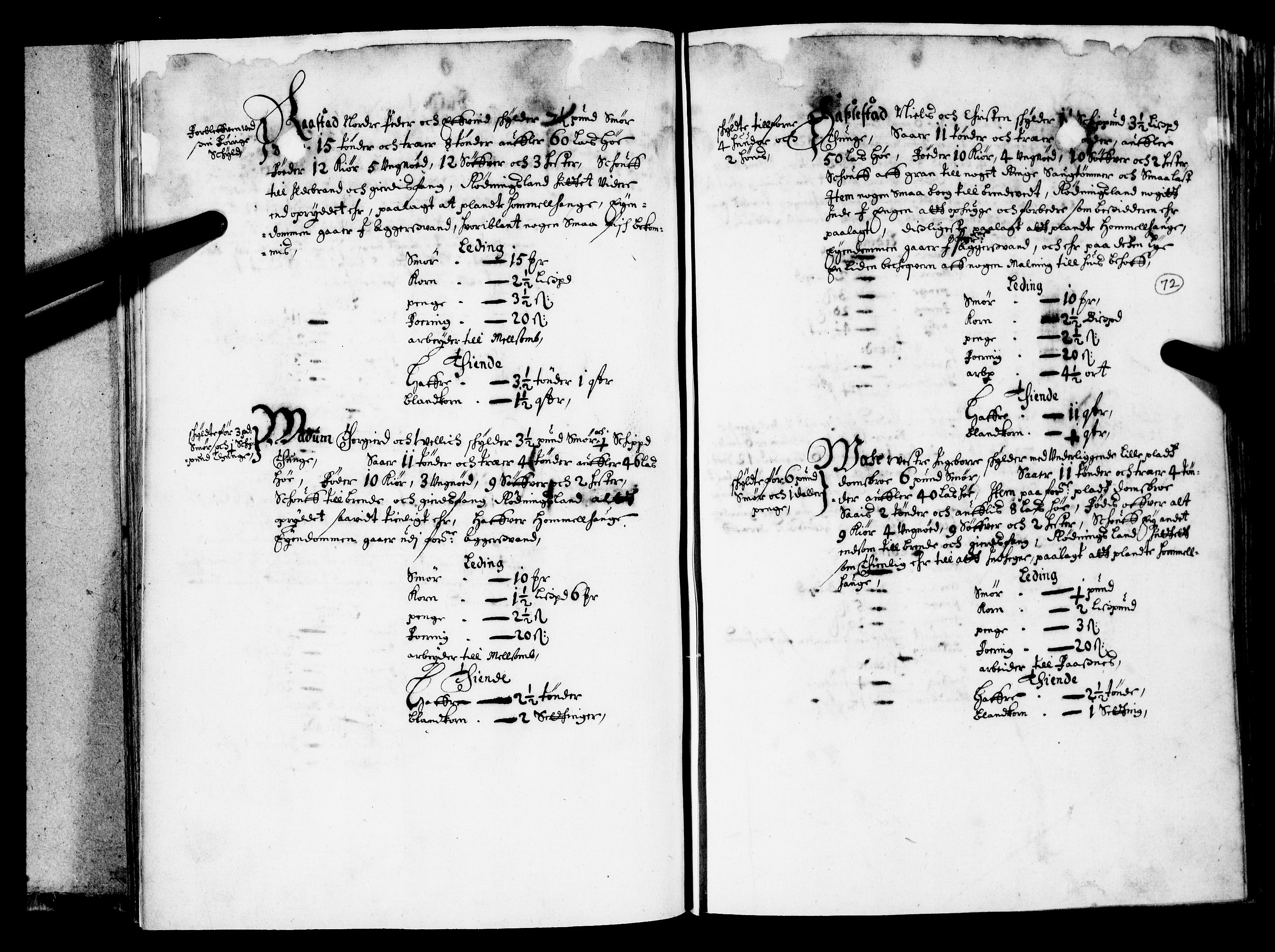 Rentekammeret inntil 1814, Realistisk ordnet avdeling, RA/EA-4070/N/Nb/Nba/L0019: Tønsberg len, 1. del, 1668, s. 71b-72a